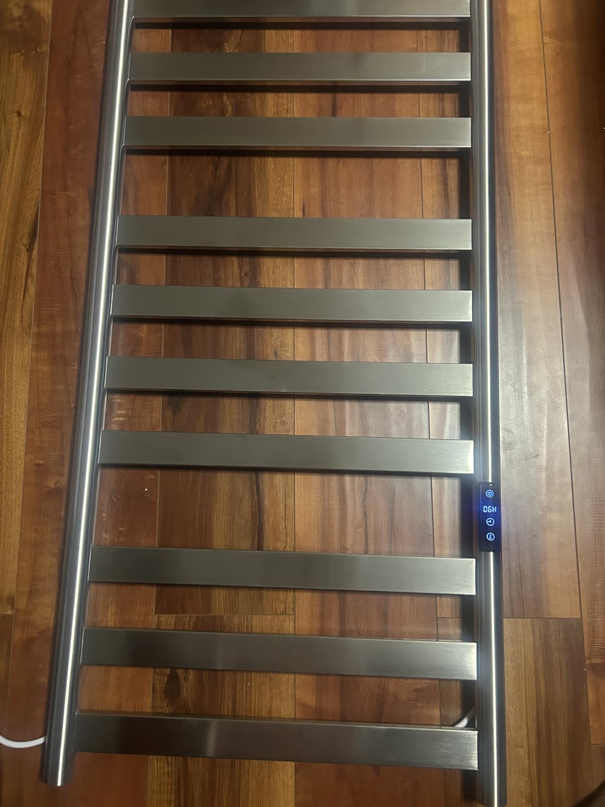 Heated Towel Rack for Bathroom, Towel Warmer with 10 Bar Flat Rack Large, Electric Hot Towel Rack Wall Mounted, LED Buit-in Timer, Plug-in, Stainless Steel, Fast Heating, Nickel customer photo 2