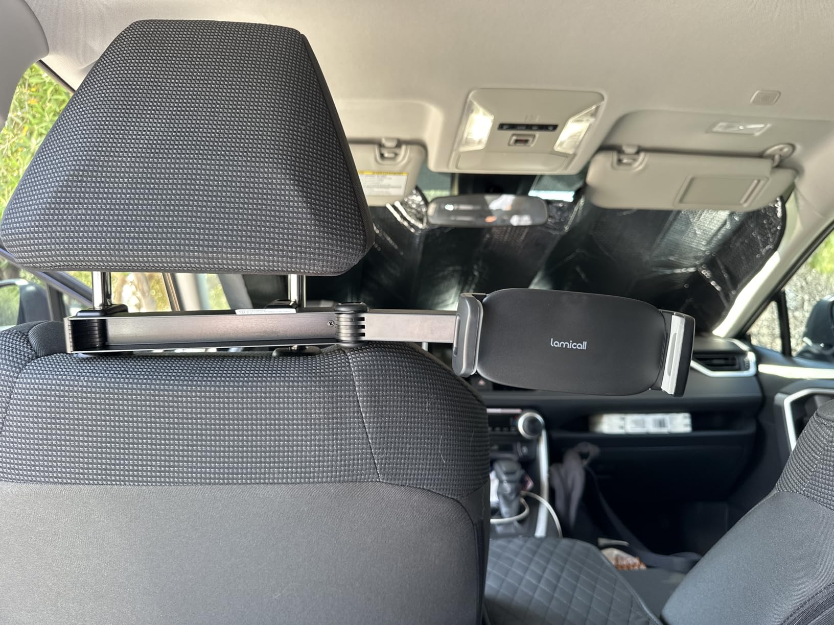 Lamicall Car Headrest Tablet Holder - [Lockable] [3 in 1 Extension Arm] Upgrade Tablet Mount for Car Backseat, Gifts Road Trip Essentials for Kids, for iPad Pro, Air, Mini, Fire HD, 4.7-13