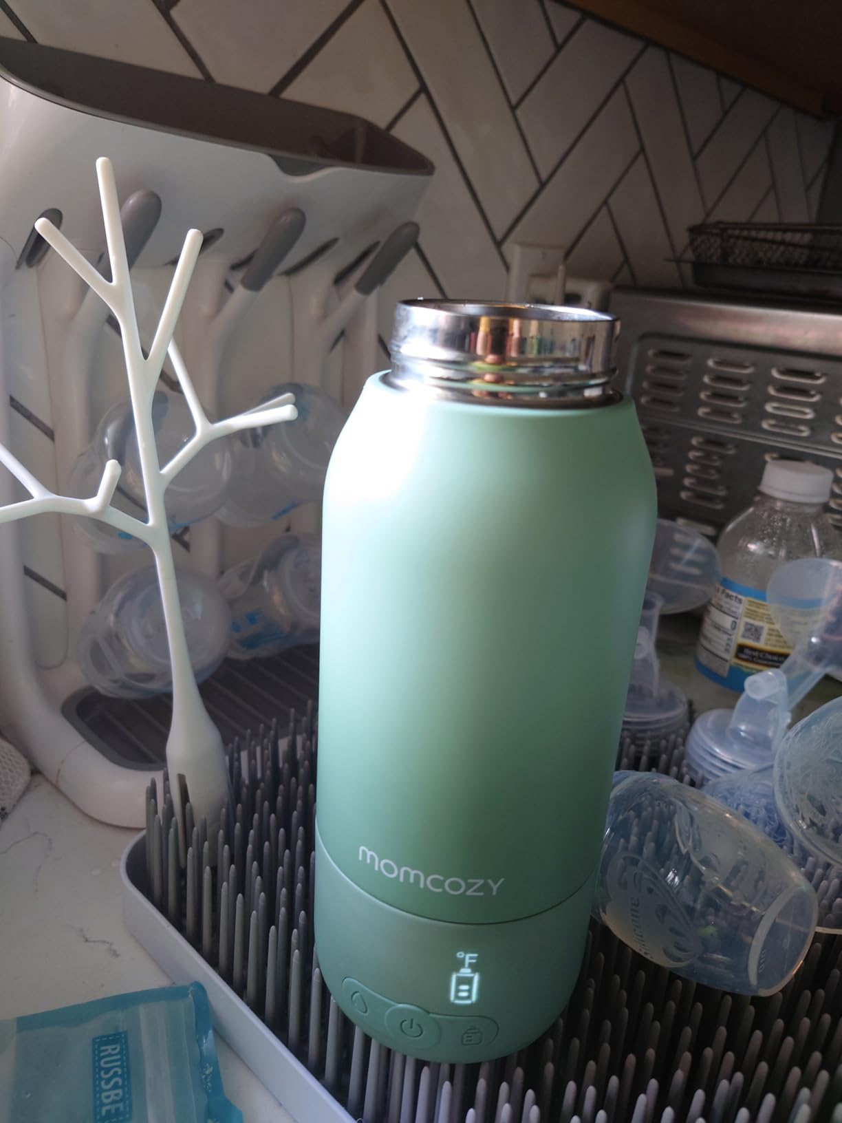 Momcozy Portable Bottle Warmer for Travel - Dual Heating Modes for Breast Milk & Water, Portable Milk Warmer with Fast Heating & Long Battery Life, 17 Ounces Large Capacity to Meet Your All-Day Needs customer photo 1