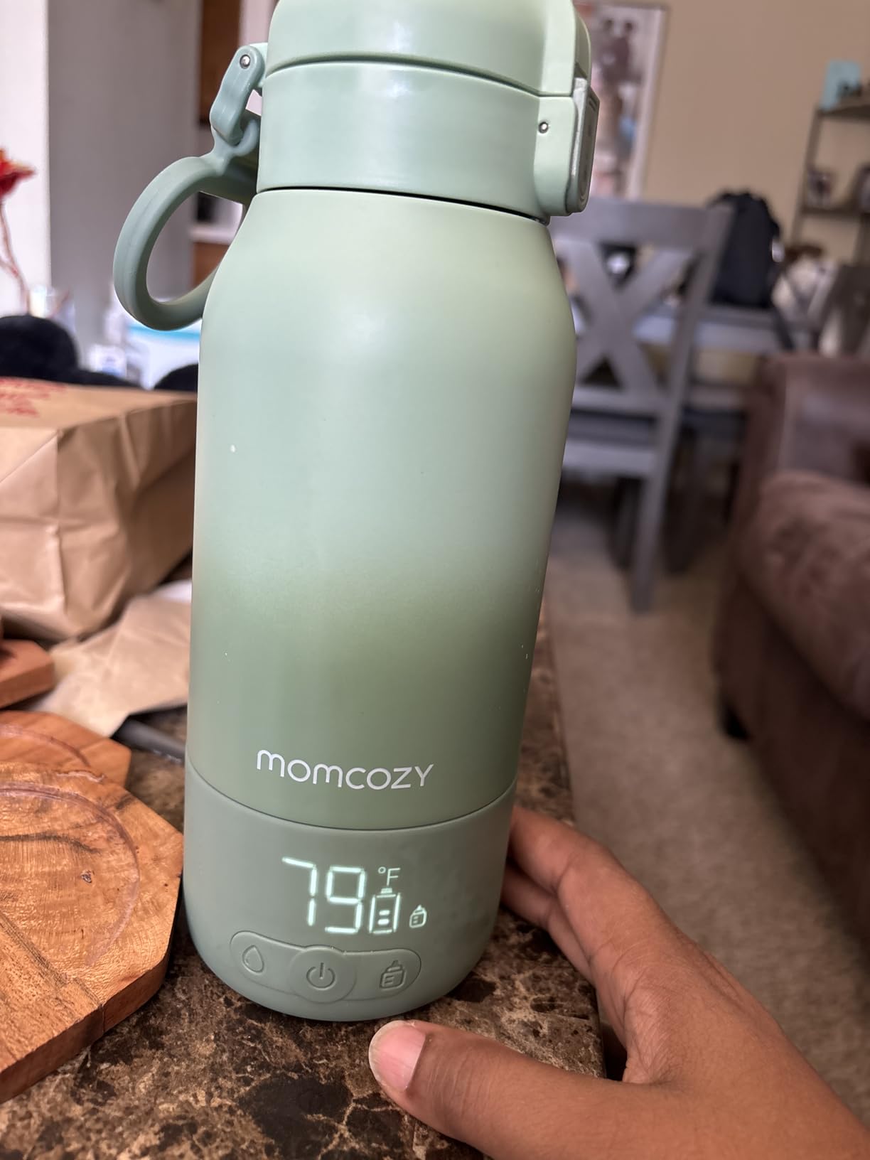 Momcozy Portable Bottle Warmer for Travel - Dual Heating Modes for Breast Milk & Water, Portable Milk Warmer with Fast Heating & Long Battery Life, 17 Ounces Large Capacity to Meet Your All-Day Needs customer photo 2