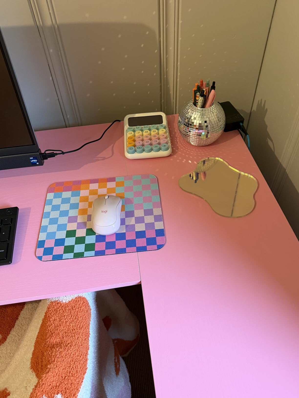 Purple Anime Mouse Pad, Retro Vaporwave Mousepad, Square Premium Texture Japanese Cute Mice Pad Design for Office Work Home, Small Mouse Mat for Computer Laptop, Neon Tokyo Street Pixel Art customer photo 1