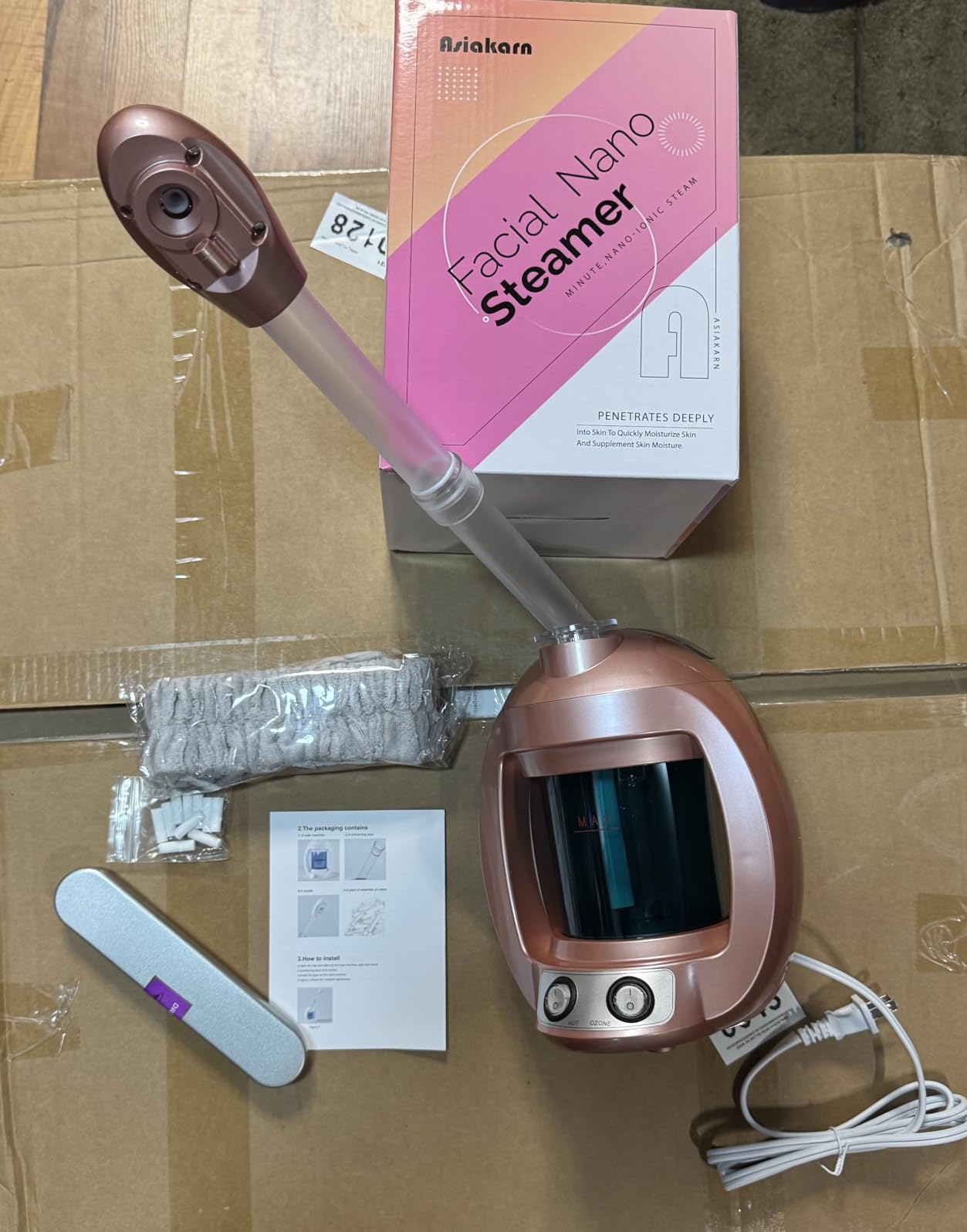 Facial Steamer, Nano Ionic Face Steamer for Facial Deep Cleaning, Pink Hair Steamer Facial Steamer Professional, Facial Steamers for Home Facial Spa customer photo 1