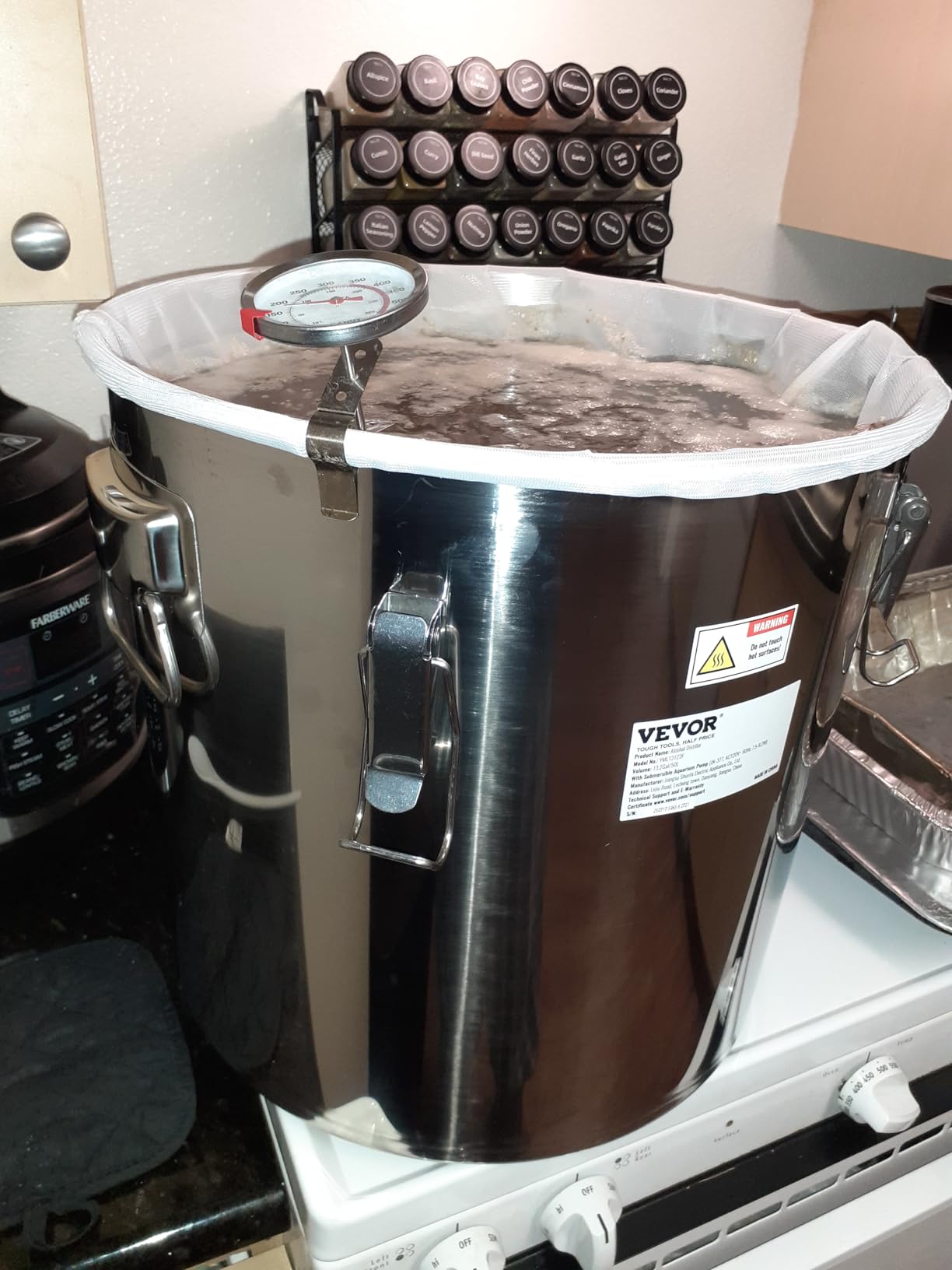 VEVOR Alcohol Still 13GAL/50L, Alcohol Distiller with Thumper Keg, Distillery Kit for Alcohol with Copper Tube & Build-in Thermometer & Water Pump customer photo 2