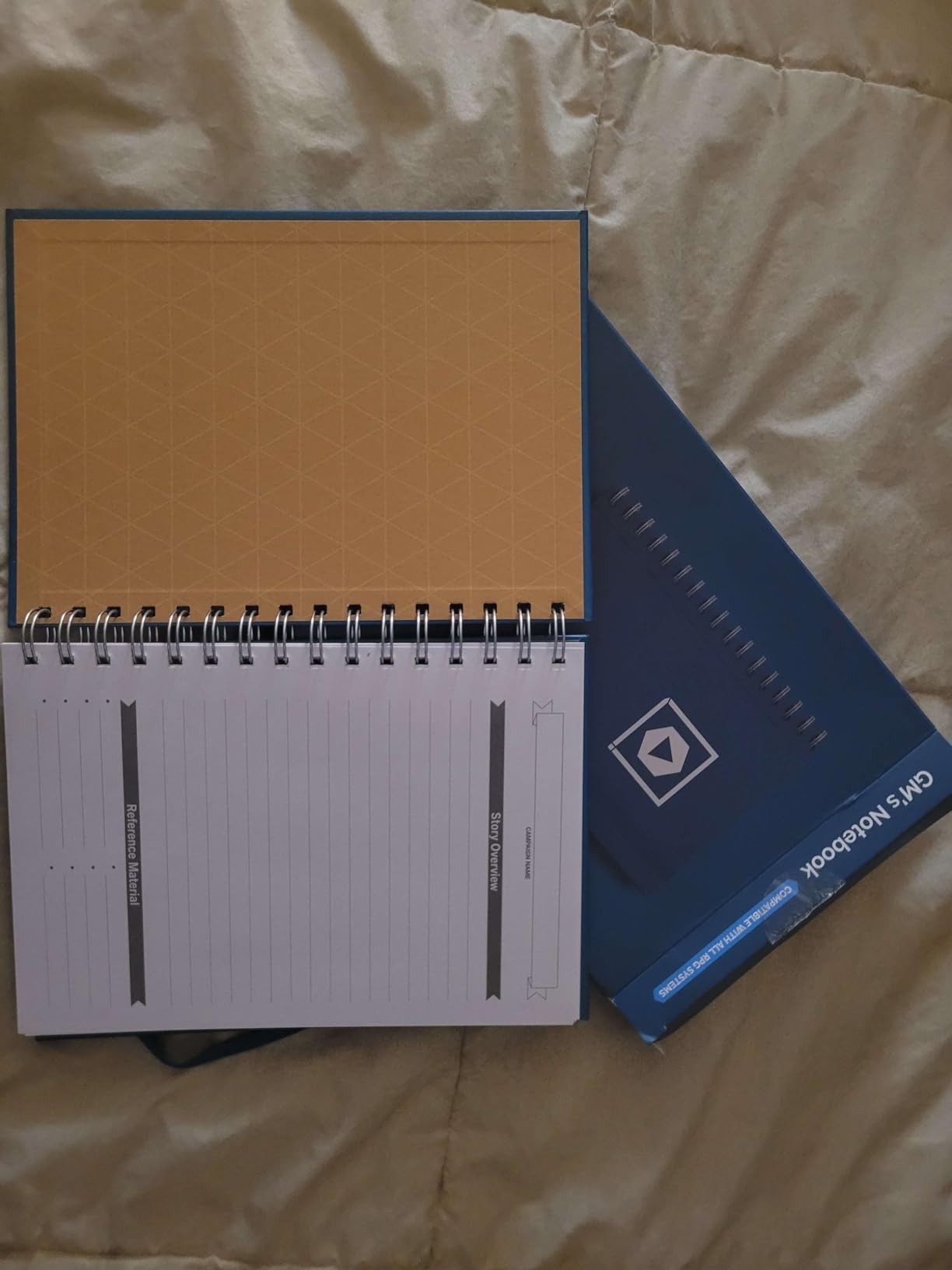 Roll & Play Press Game Master's Quest Notebook: 120 page, A5 hardback world-building journal for character, setting and plot notes, with lined, gridded and hex paper customer photo 1