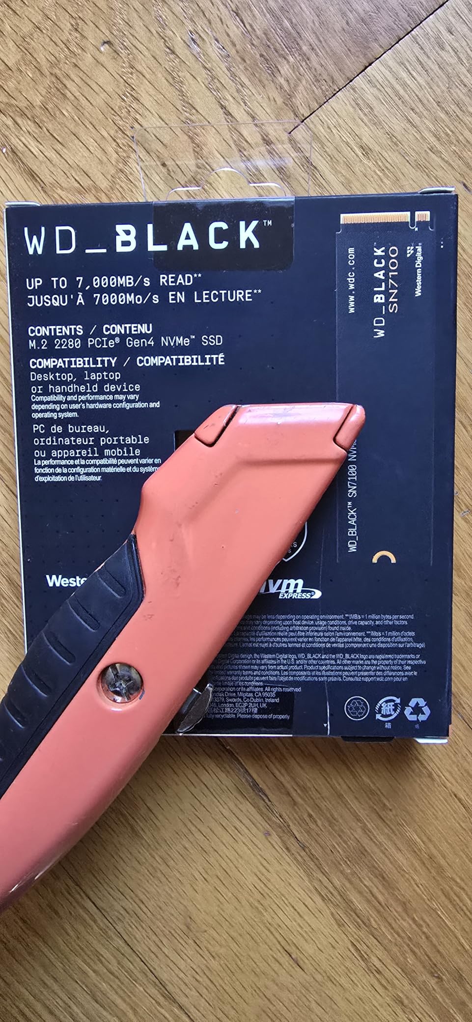 WD_Black SN7100 2TB NVMe SSD - Gen4 PCIe, M.2 2280, Up to 7,250 MB/s Read Speed, Up to 6,900 MB/s Write Speed, Next Gen TLC 3D NAND, for Laptops, Handheld Gaming Devices - WDS200T4X0E customer photo 1