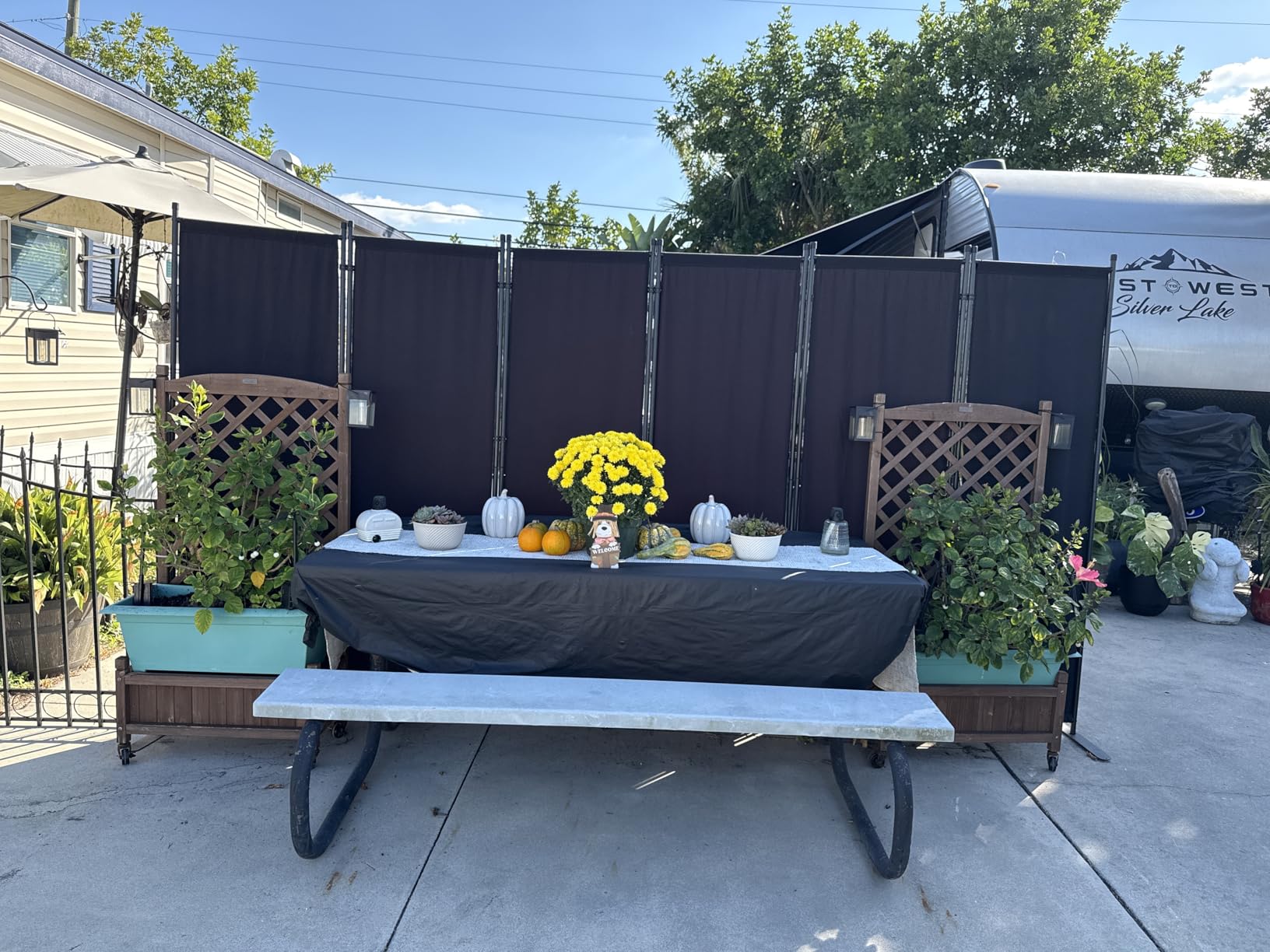 VEVOR Room Divider, 4 Panel Room Divider, Folding Privacy Screen and Portable Partition Divider for Room Separation, Freestanding Room Partitions for Office, Bedroom, Study, Grey customer photo 2