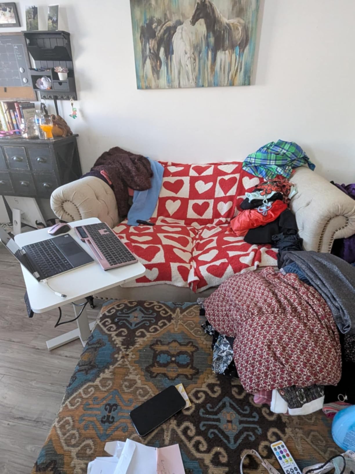 FiCiHi Electric Standing Desk with Wheels, Adjustable Height Mobile Sit-Stand Laptop Table, Portable Rolling Small Computer Workstation for Home Office and Bedside Use, 28 inch x 16 inch, Black customer photo 2