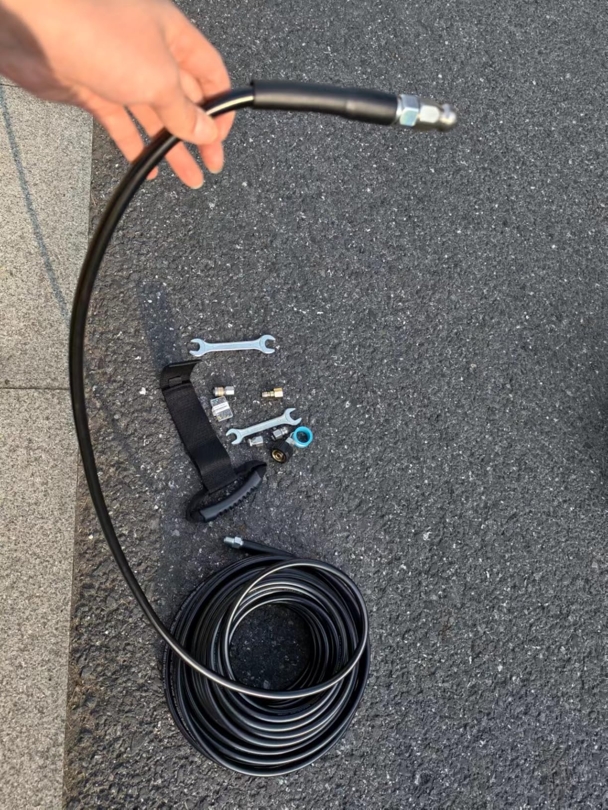 Pressure Washer Drain Jetter - Sewer Jetter Kit for Pressure Washer 100ft 1/4 Inch NPT Hose Nozzles and Adapter 5800PSI Clears Clogs in Pipes & Sewer Lines customer photo 2