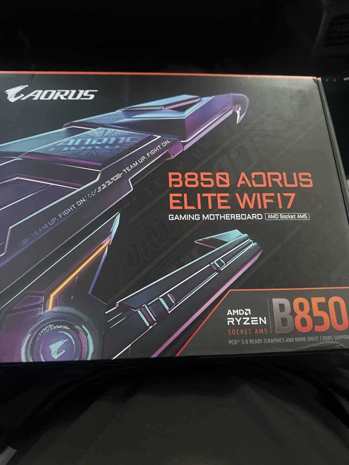 B850 AORUS Elite WIFI7 AMD AM5 ATX Motherboard, Support AMD Ryzen 9000/8000/7000 Series, DDR5, 14+2+2 Power Phase, 3X M.2, PCIe 5.0, USB-C, WIFI7, 2.5GbE LAN, EZ-Latch, 5-Year Warranty customer photo 2