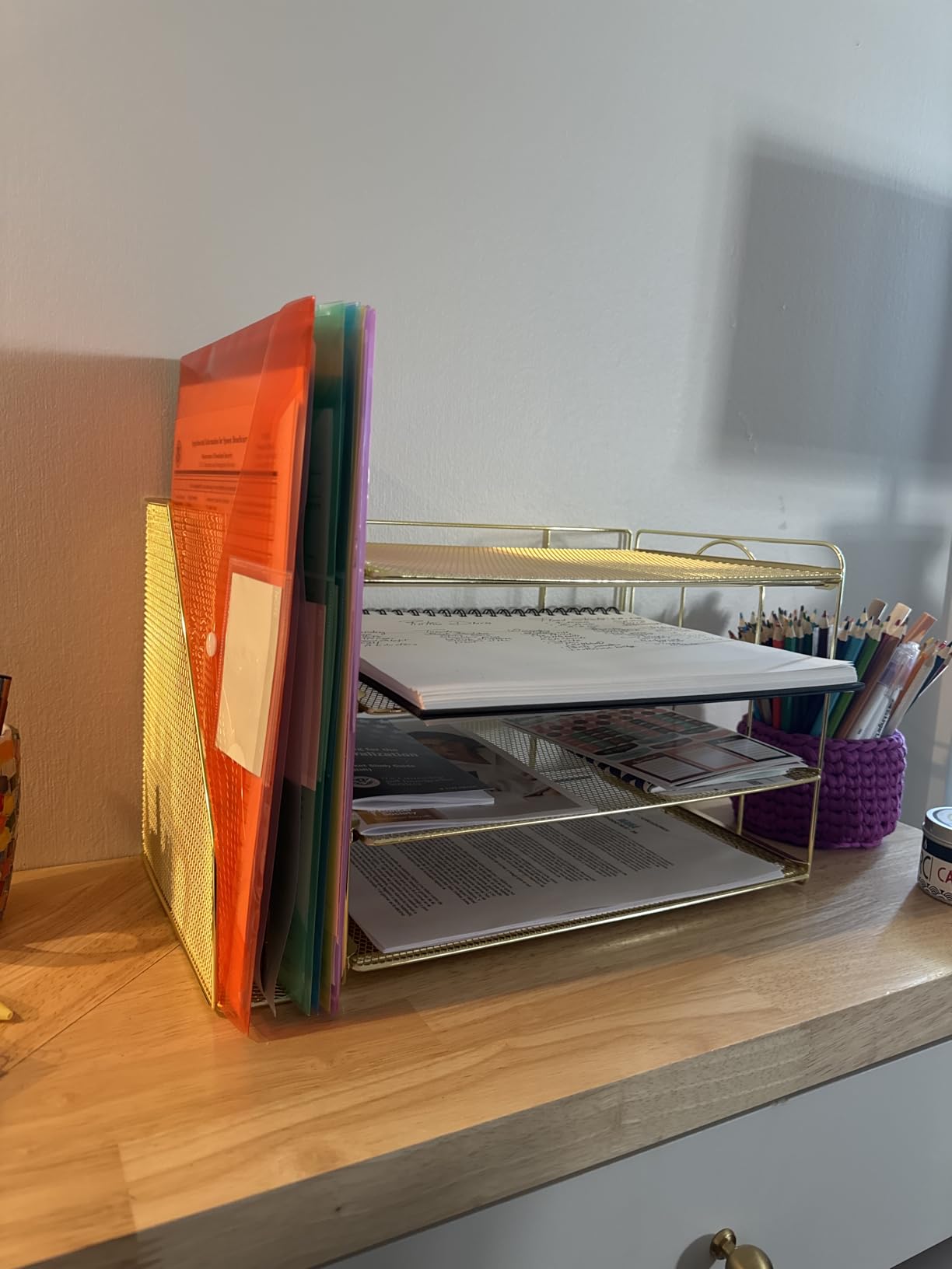 gianotter 4-Tier Paper Organizer With Magazine Holder, Desk Organizers and Accessories, Desk Accessories & Workspace Organizers, File Organizer for Office Supplies Storag (Black, 4-Tier) customer photo 1