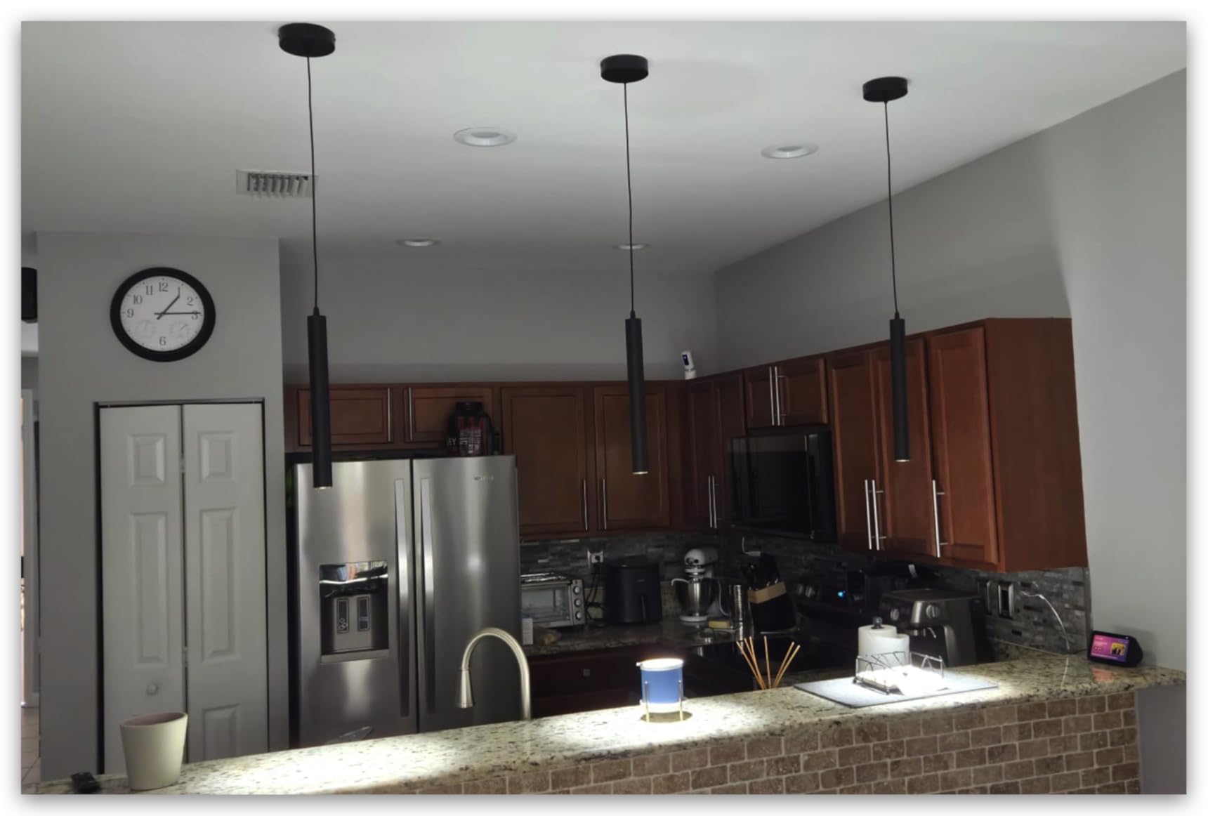 OKELI Modern Smart 3-Light Pendant Light Fixtures Round Pendant Lights Kitchen Island LED Minimalist Pendant Lighting Fixture for Kitchen,Dinning Room,Bedroom,Hallway,Bar customer photo 2