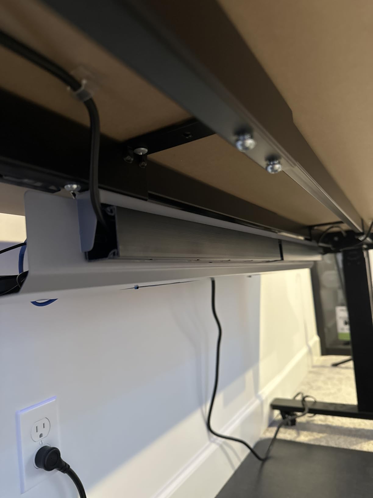 Cable Hider Raceway Kit, Magnetic Cable Management Under Desk with Upgraded Aesthetic Large Hole, Cord Organizer Kit for Hiding Computer, Gaming Desk, Network, Power Cord, TV - 4PCS 4x15.7in Black customer photo 1