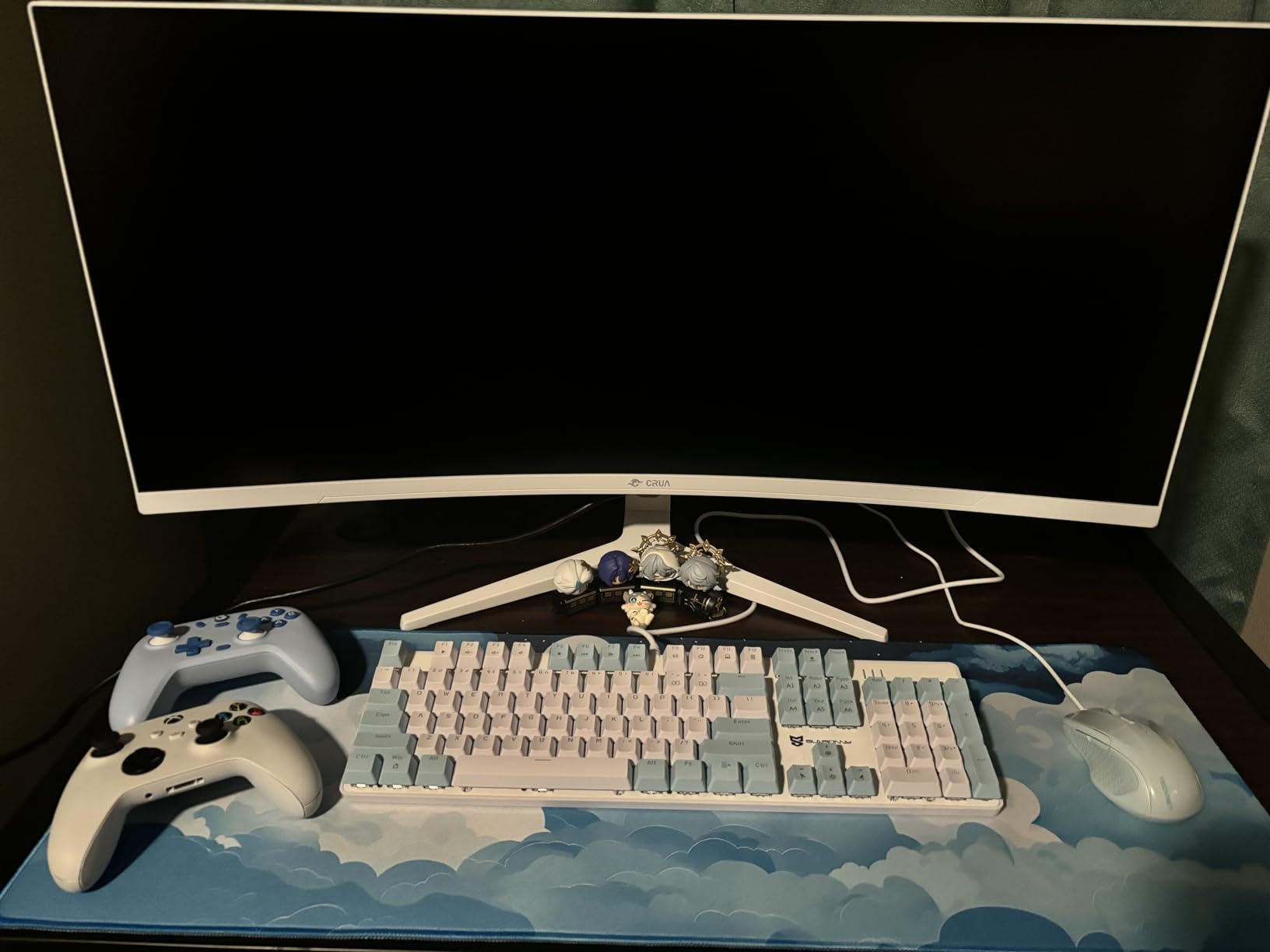 Retro Brown Green Desk Mat XL Large Gaming Green Forest Pixel Mouse Pad Non-Slip Rubber Base Mousepad, Keyboard Mouse Mat, Laptop Computer Mat with Stitched Edges, Office Work Mat 31.5x11.8 in customer photo 1