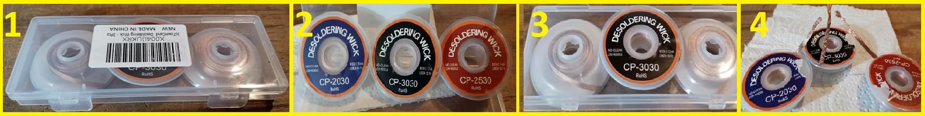 3PCS Premium Desoldering Wick - 3 Sizes Solder Wick Braid (0.08