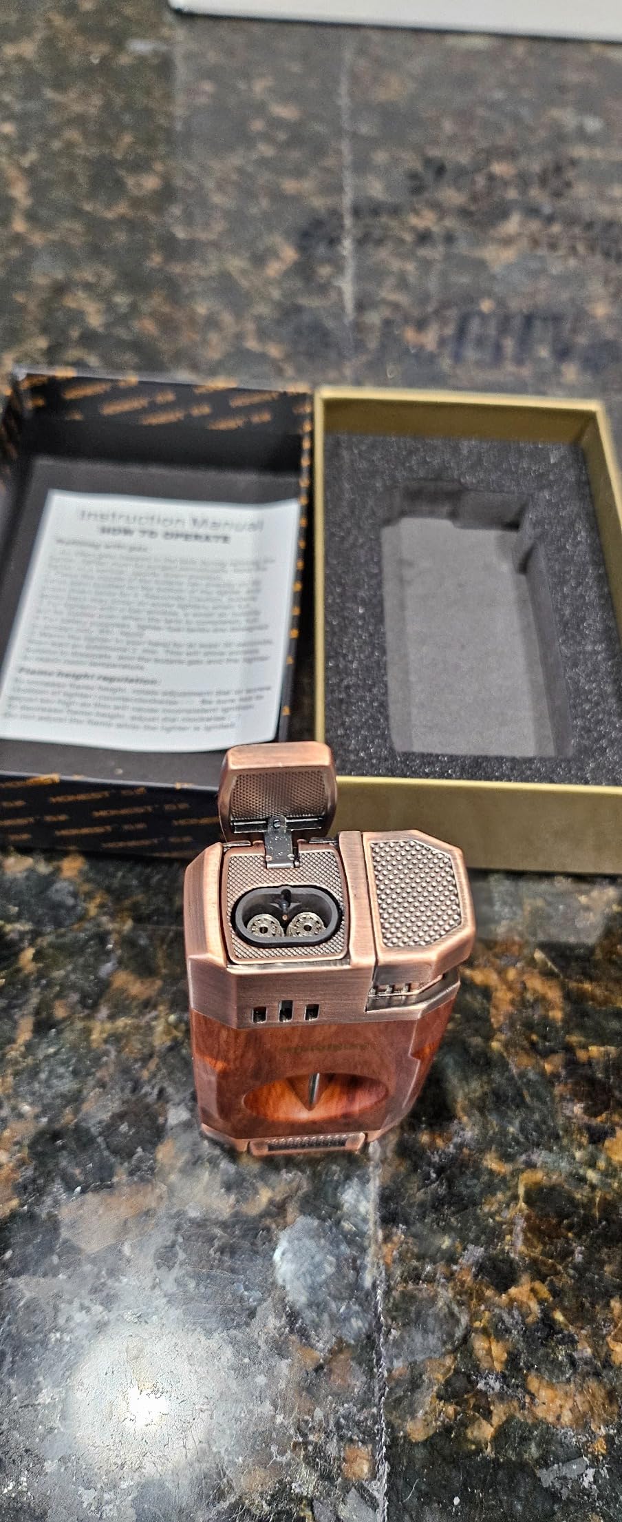 All-in-One Windproof Outdoor Lighter with Dual Jet Flame Built-in Cutter, Butane Refillable and Flames Adjustable, Visible Gas Tank, Portable for Travel, Candle Lovers, Box Included customer photo 1