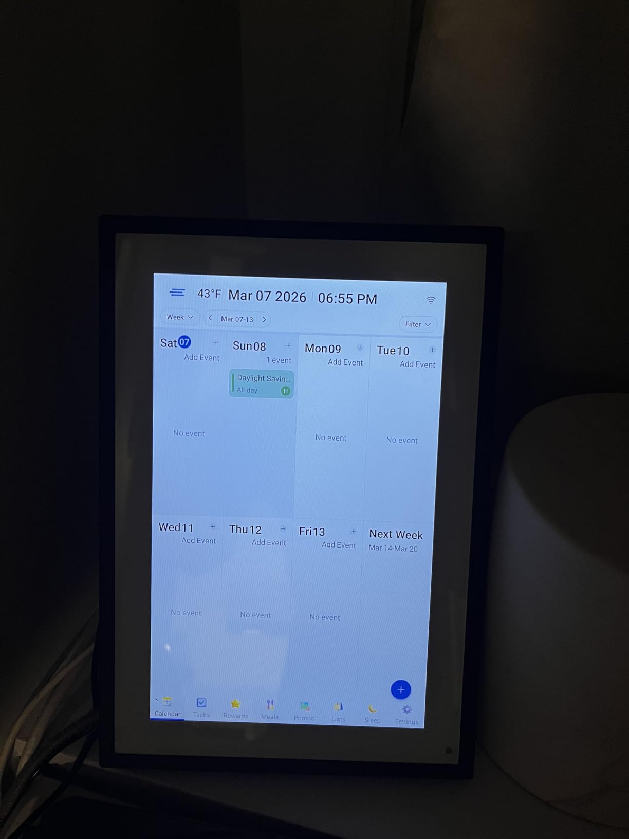 LOOFII 10.1 Inch Smart Digital Calendar - HD Touchscreen Family Planner & Calendar with Chore Chart & Meal Planner (Black White) customer photo 2