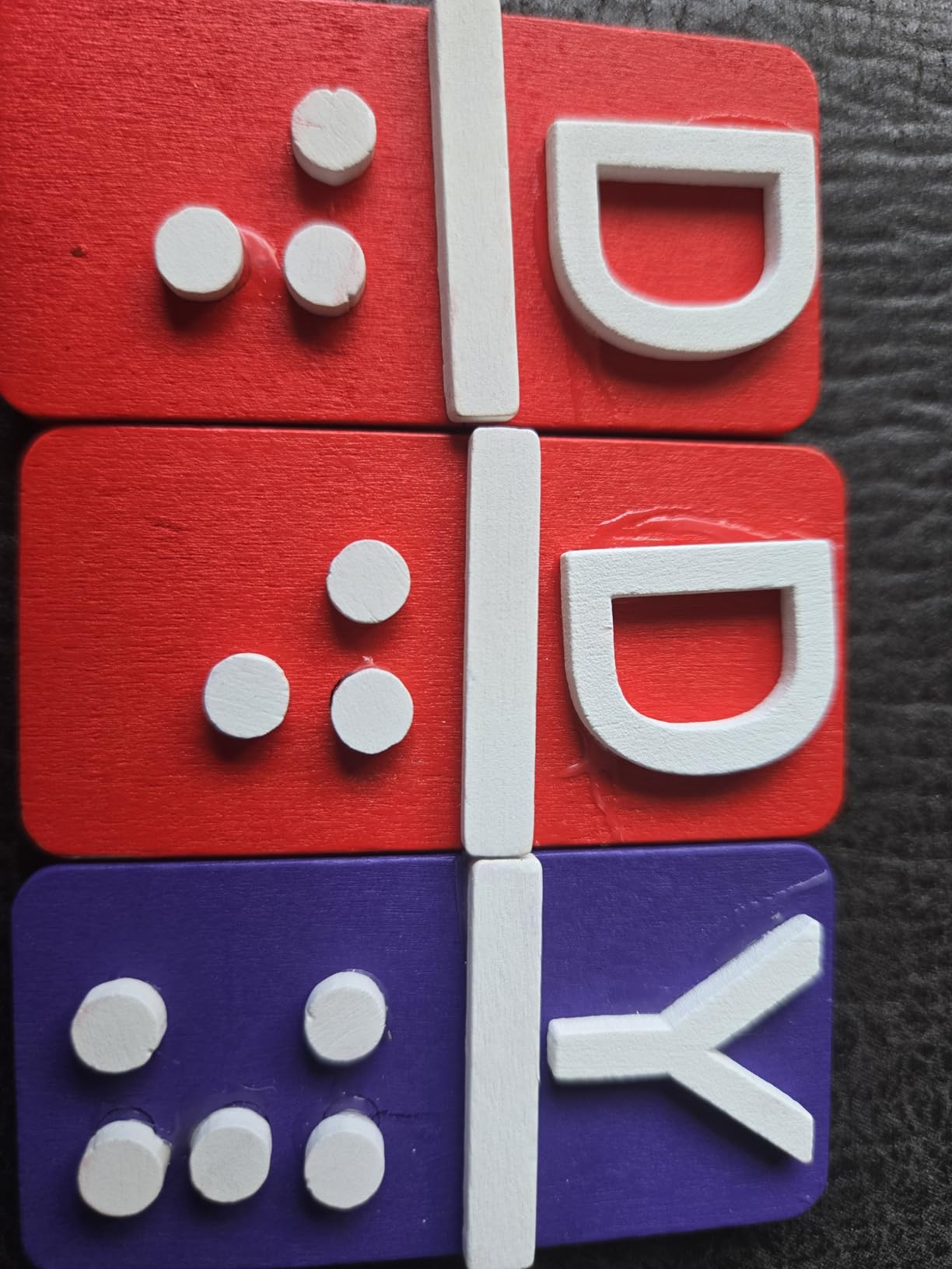 38 Pcs Braille Alphabet and Number Tiles Wood Raised Dots Alphabet and Numbers Punctuation Educational Tool for Blind Visually Impaired, Teaching Aid for Blind Gifts customer photo 1