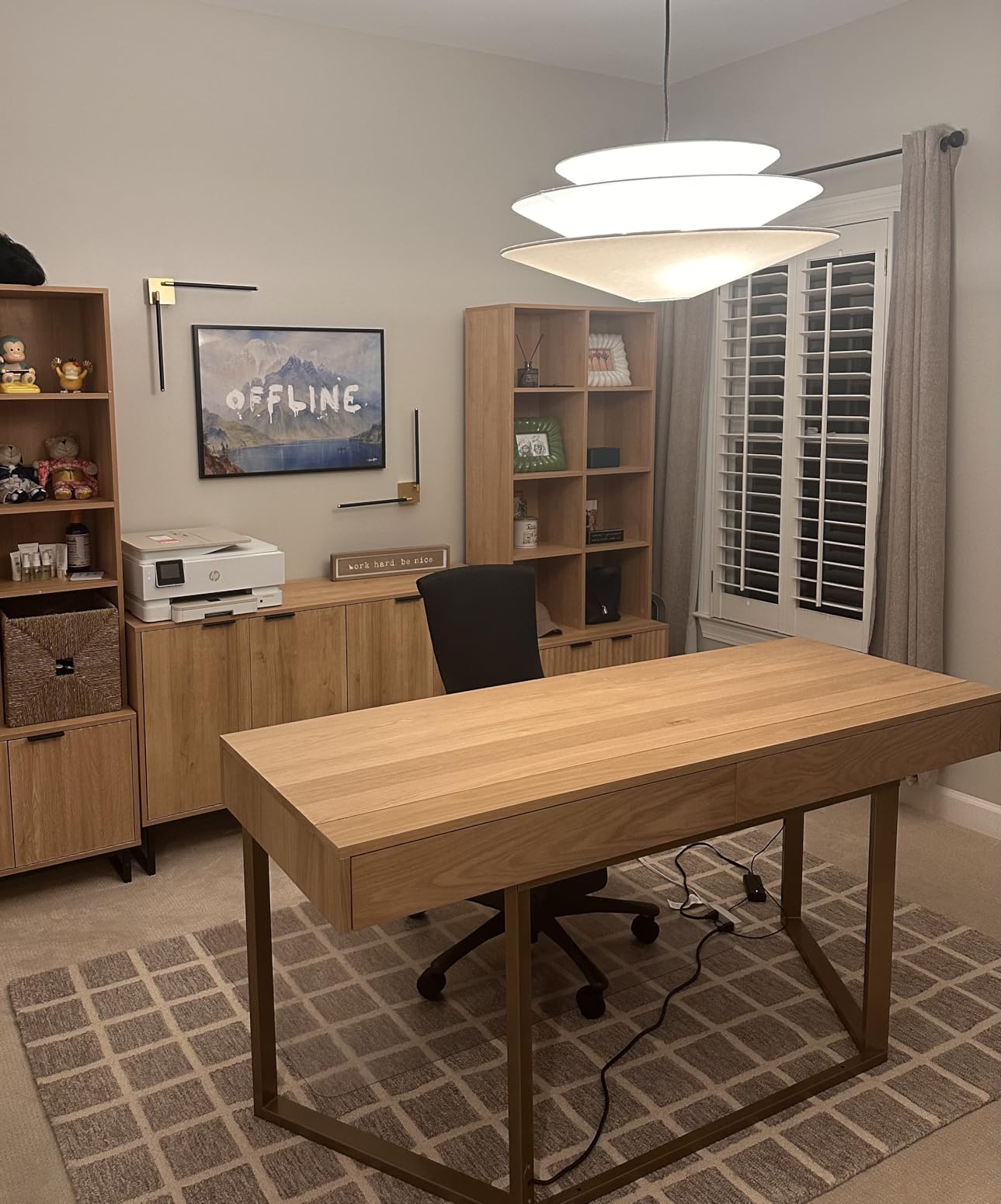 Convertible Desk, Simple Modern Home Office Desk with Storage, Folding Desk into Dining Table, Multiuse Dining Table and Gaming Desk, Work from Home Essentials (1 Unit) customer photo 1