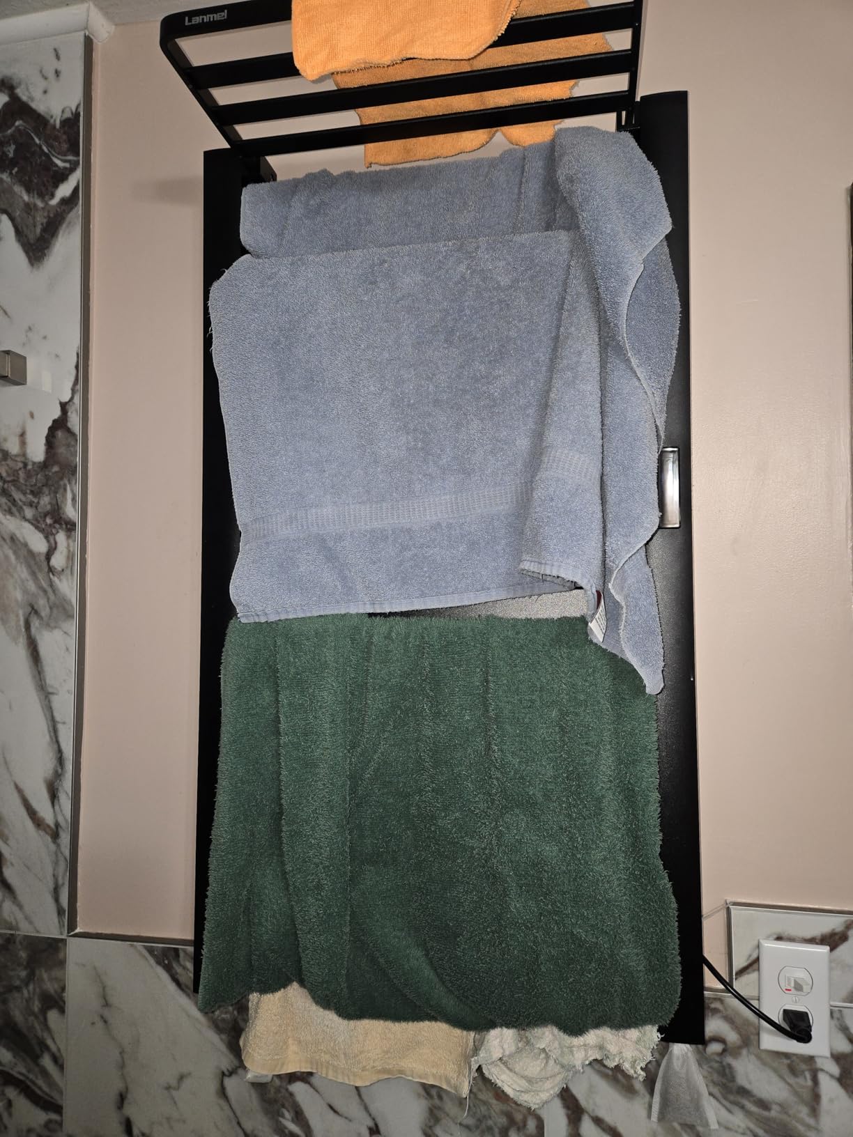 2 in 1 Towel Warmer Rack & Towel Rack Wall, 6 Bars Electric Wall Mounted Heated Towel Racks for Bathroom, 24H Time Setting and Temperature Control Heated Drying Rack customer photo 1