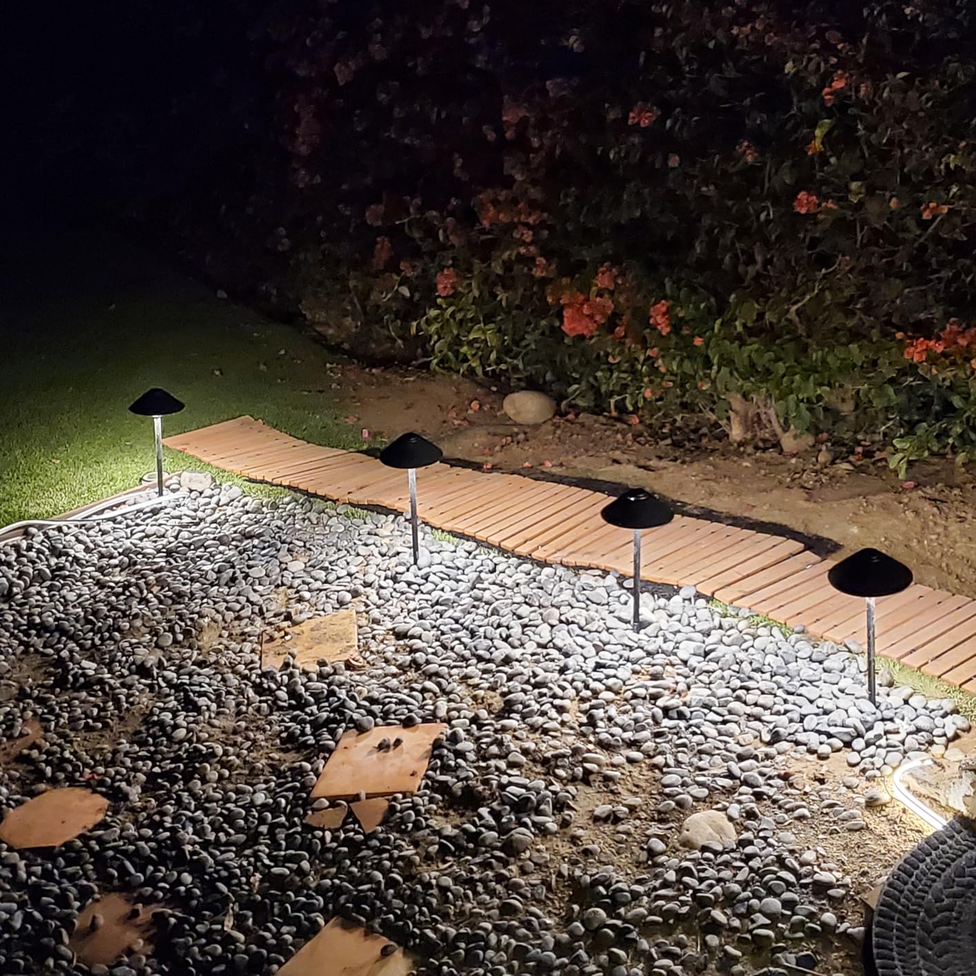 Feit Electric Smart Outdoor Cone Path Lights, 100 Lumens, Color Changing & Tunable White, Music Sync, Works with Alexa & Google Home, App & Remote Control, 15,000-Hour Lifetime, PATH/RGBW/AG/4, 4-Pack customer photo 2