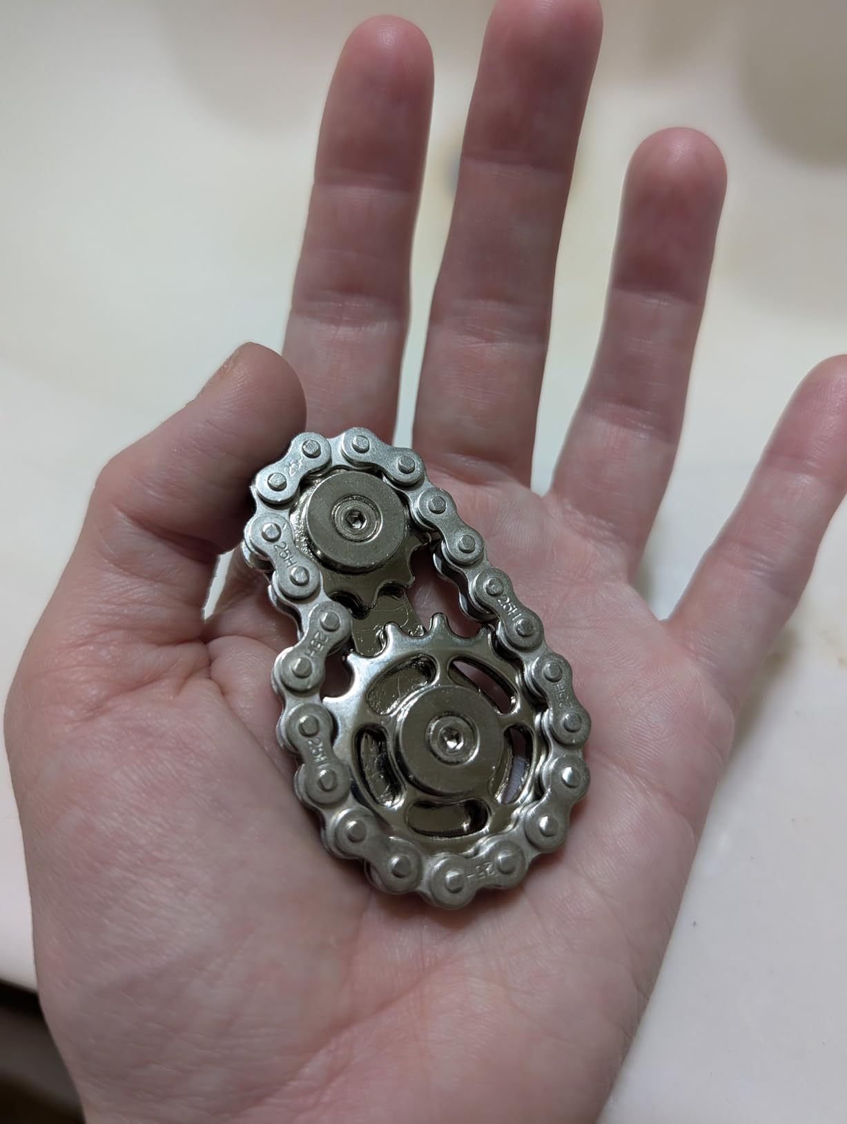 Fidget Spinner Toy for Adults Metal Figette Bike Chain Easter Basket Stuffer for Adult Men Pain Stim ADHD Teen Cool Gadgets Quiet Desk Offices Anxiety Relief Items Stress Tool Sensory Spiky Autism Toy customer photo 1