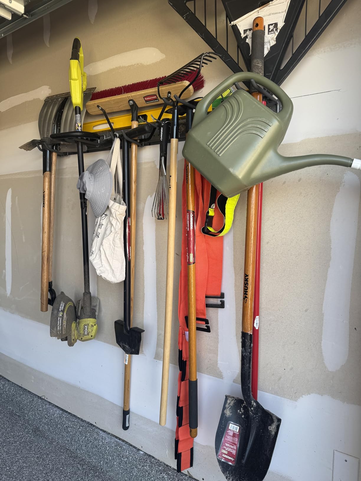 Garage Tool Organizer Wall Mount 48 inches with 10 Adjustable Heavy-Duty Hooks, Garage Organization, Garden Tool Storage Rack, Yard, and Shed, Holds Up to 400 lbs customer photo 1