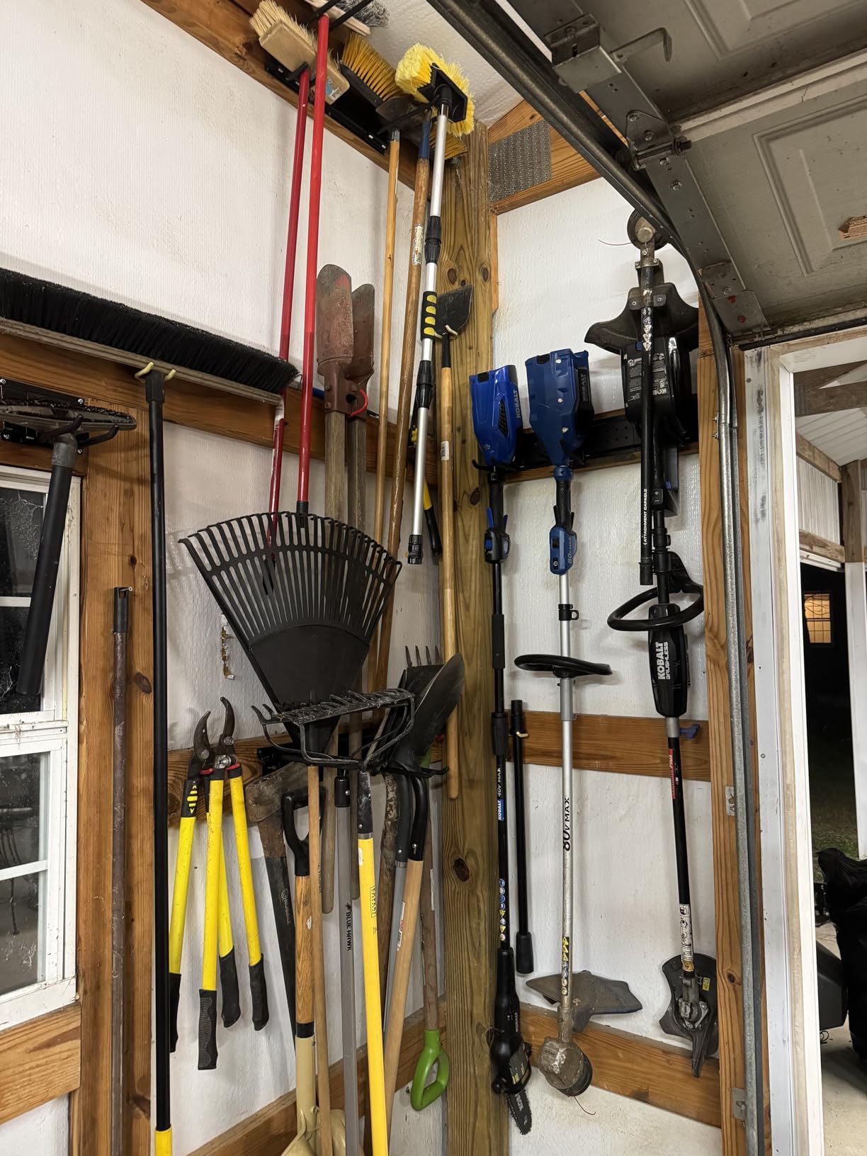 Garage Tool Organizer Wall Mount 48 inches with 10 Adjustable Heavy-Duty Hooks, Garage Organization, Garden Tool Storage Rack, Yard, and Shed, Holds Up to 400 lbs customer photo 2