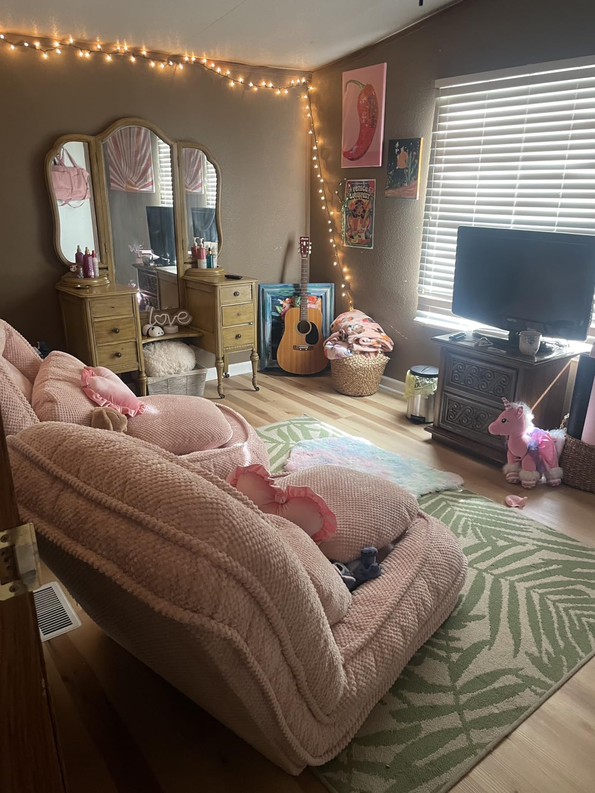 Human Dog Bed, Lazy Sofa Couch, Plush Floor Gaming Chair, 5 Adjustable Position, Sit, Sleep, Fold, Suit to Put in Bedroom, Living Room, Space Saving Design (White) customer photo 2