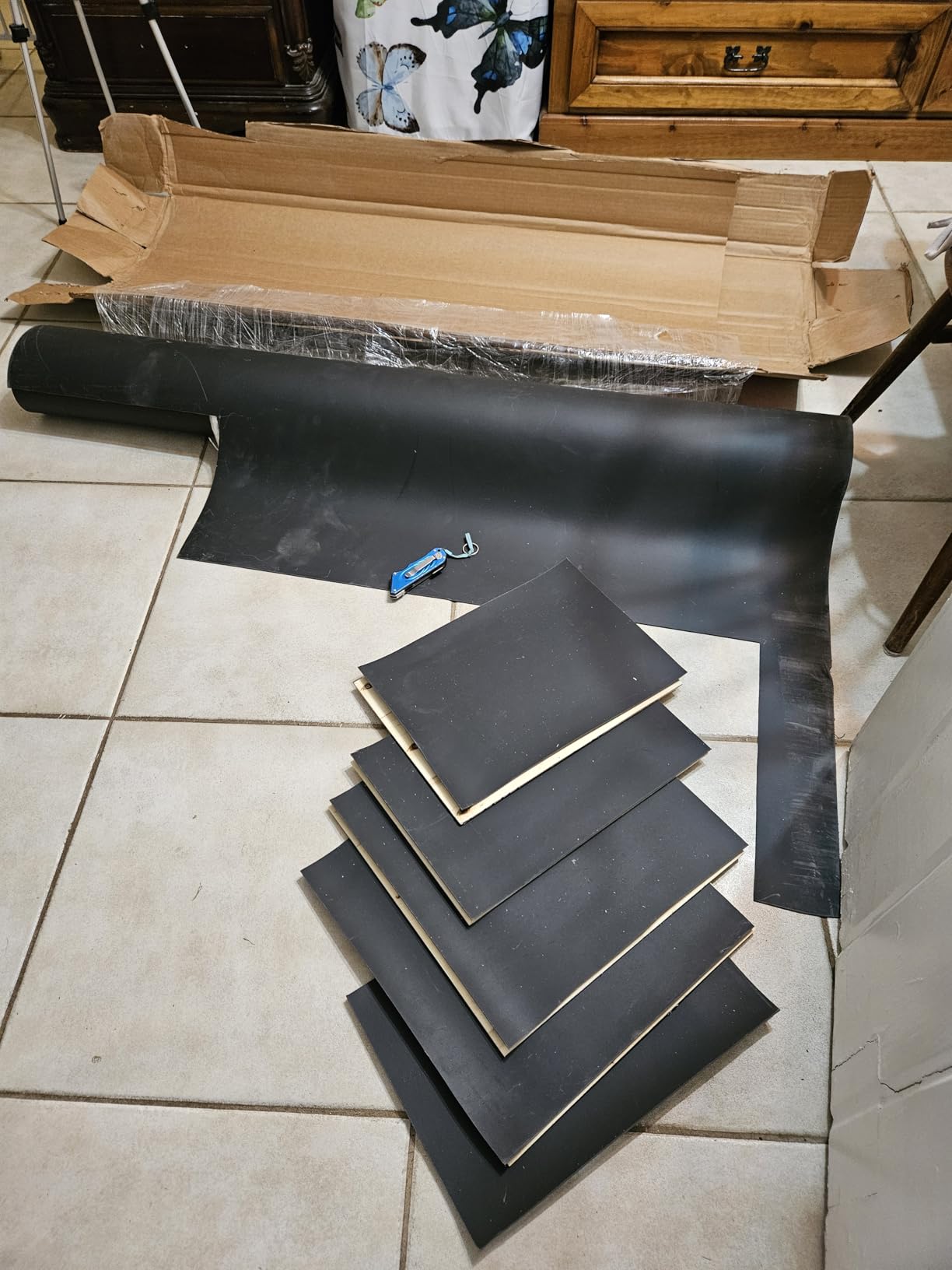 1 LB Mass Loaded Vinyl 4'x10' (40 SF) - MLV Soundproofing Barrier for Walls, Ceilings, Vehicles - 26 STC Rating - Flexible Noise Blocker Roll - Easy to Cut & Install customer photo 1