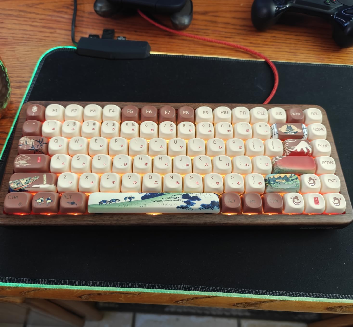 Womier 75% Mechanical Keyboard Wireless with QMK/VIA, WD75 V2 Wood Gaming Keyboard 8000mAh Battery, Tri-Mode Custom Key Board RGB Hot Swappable with Translucent Clear Keycaps-POM Linear Switch customer photo 1