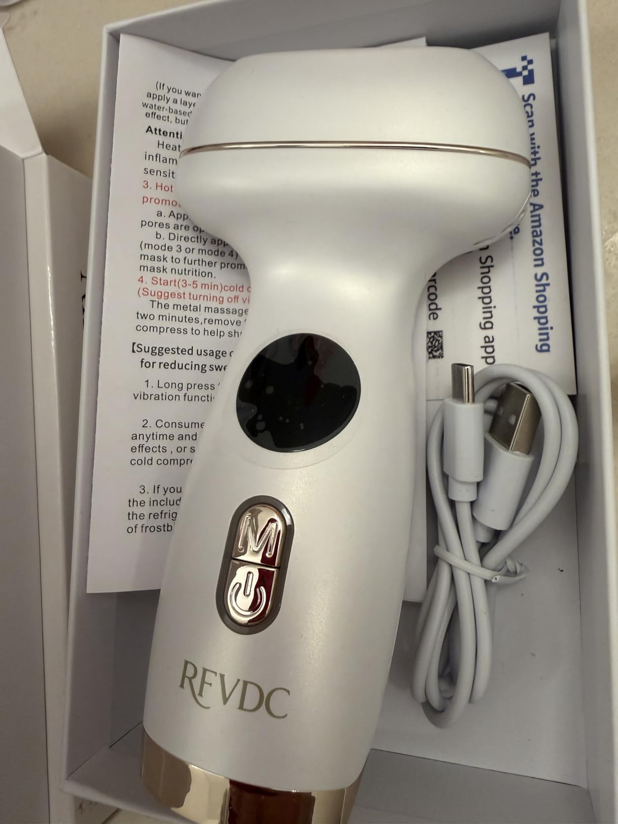 Cold Heat Facial Massager,7 Color Red Light Therapy Face Neck Lift Sculpt Device,Hot Electric Gua Sha Tool & Cooling Depuffing Wand customer photo 1