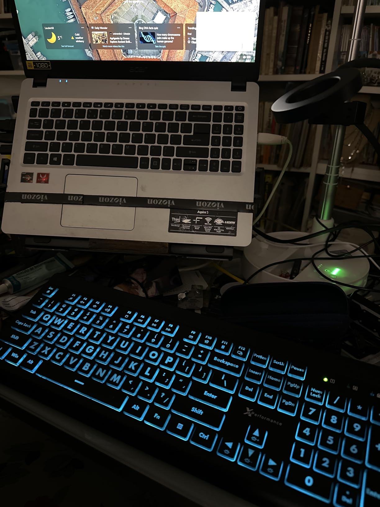 X9 Large Print Backlit Computer Keyboard - Easy to See Big Letters - Lighted USB Wired Keyboard with 7-Colors Backlight LED, Full Size Oversized Light Up Keyboard for Windows, PC, Laptop, Desktop customer photo 1