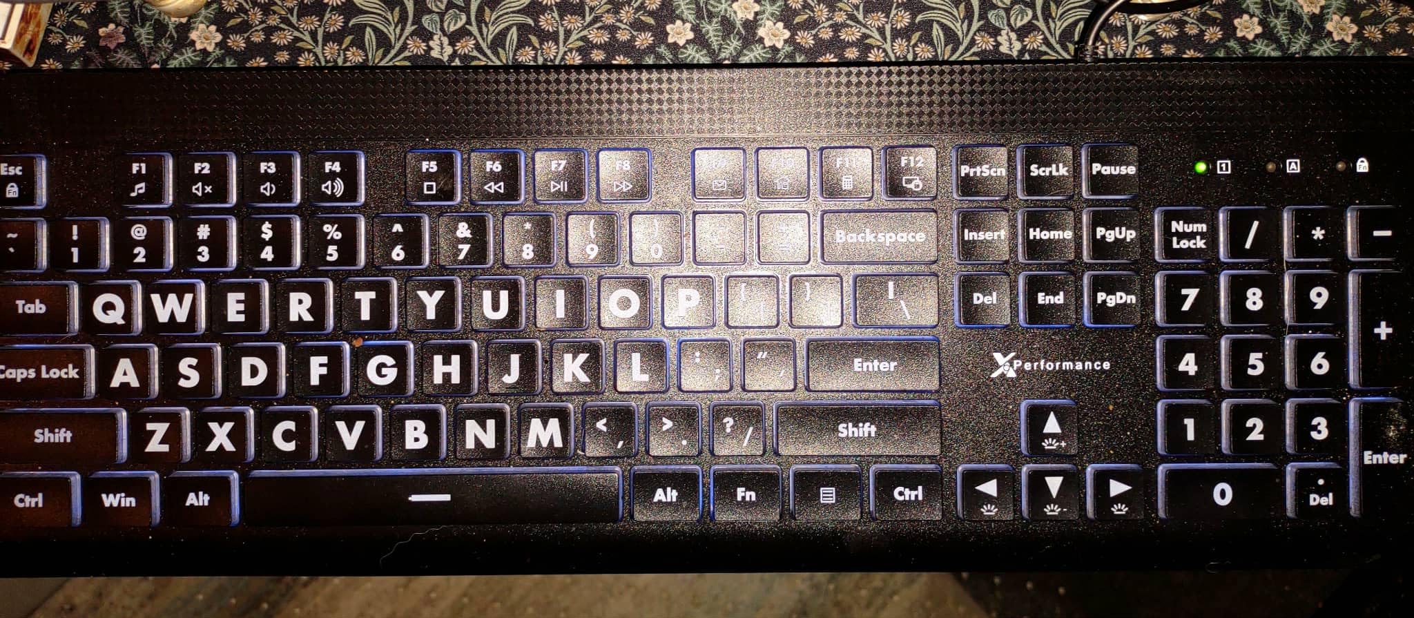 X9 Large Print Backlit Computer Keyboard - Easy to See Big Letters - Lighted USB Wired Keyboard with 7-Colors Backlight LED, Full Size Oversized Light Up Keyboard for Windows, PC, Laptop, Desktop customer photo 2