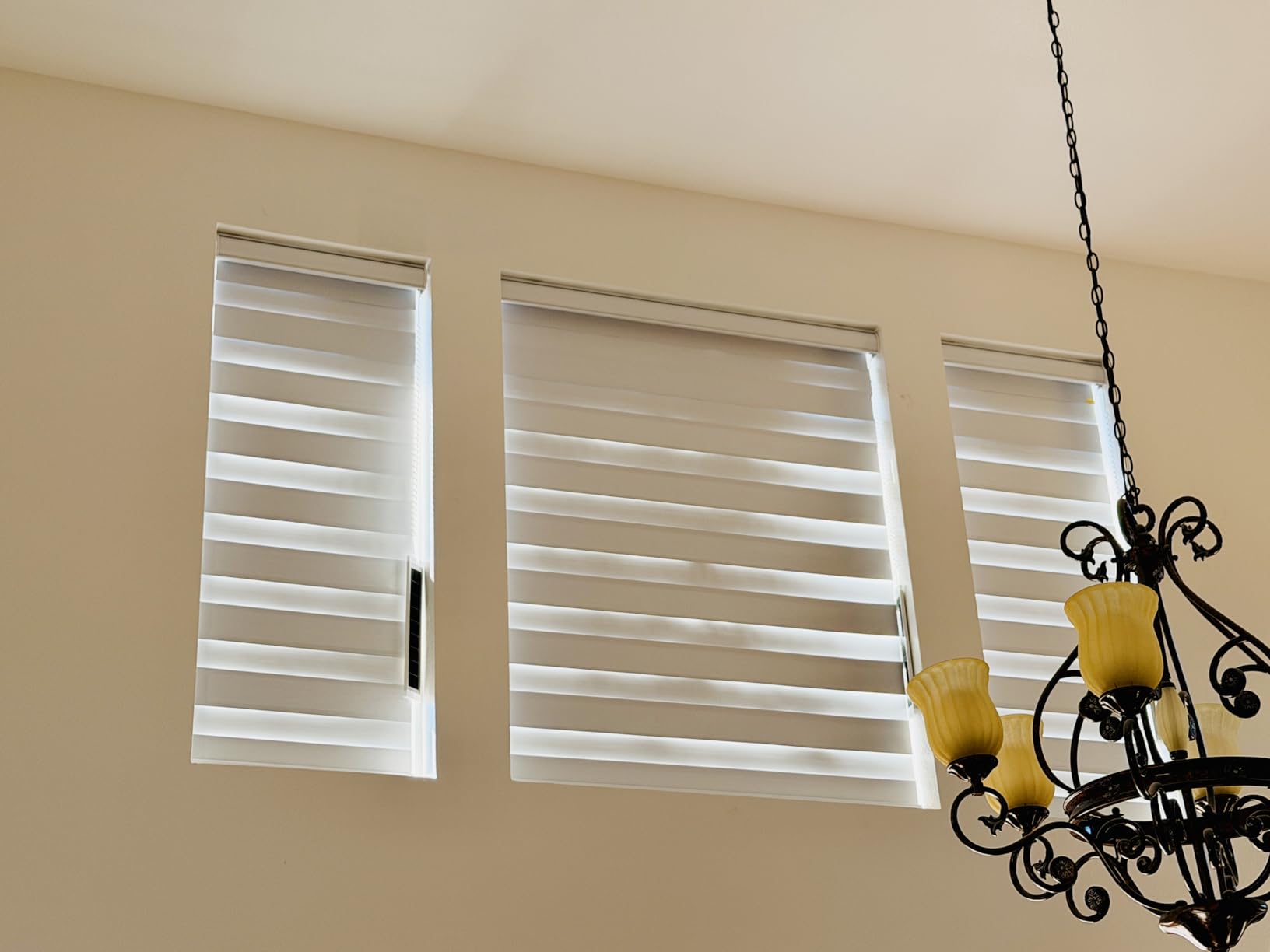 Kincmo Motorized Blinds with Remote, Motorized Zebra Shades Work with Apple HomeKit, Alexa, Google Home, Customized Electric Blinds with Remote, App, Voice Control (100% Blackout Gentle Black) customer photo 1