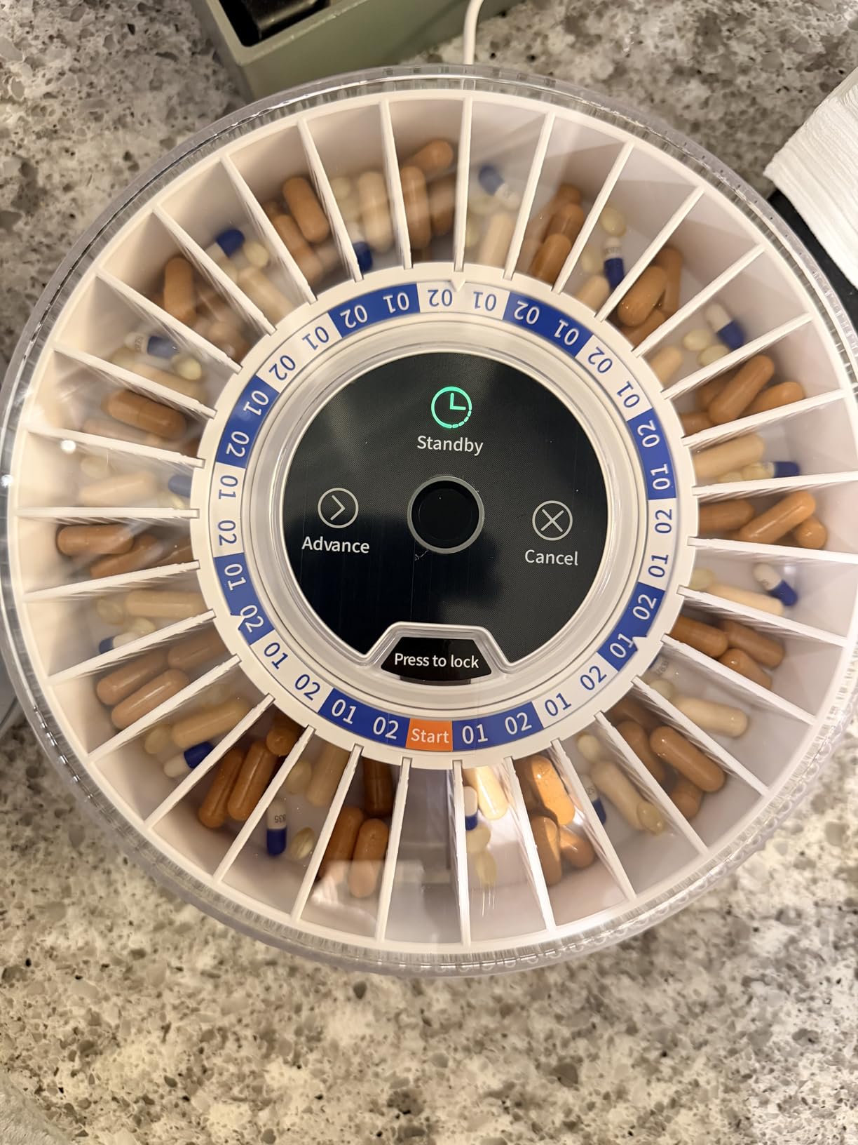 Colorwing 2025 Smart Pill Dispenser for Seniors - 31-Slot Automatic Medication Organizer with Bluetooth Alarms, Fingerprint & Mechanical Dual Lock, Daily Timed Dispenser customer photo 2