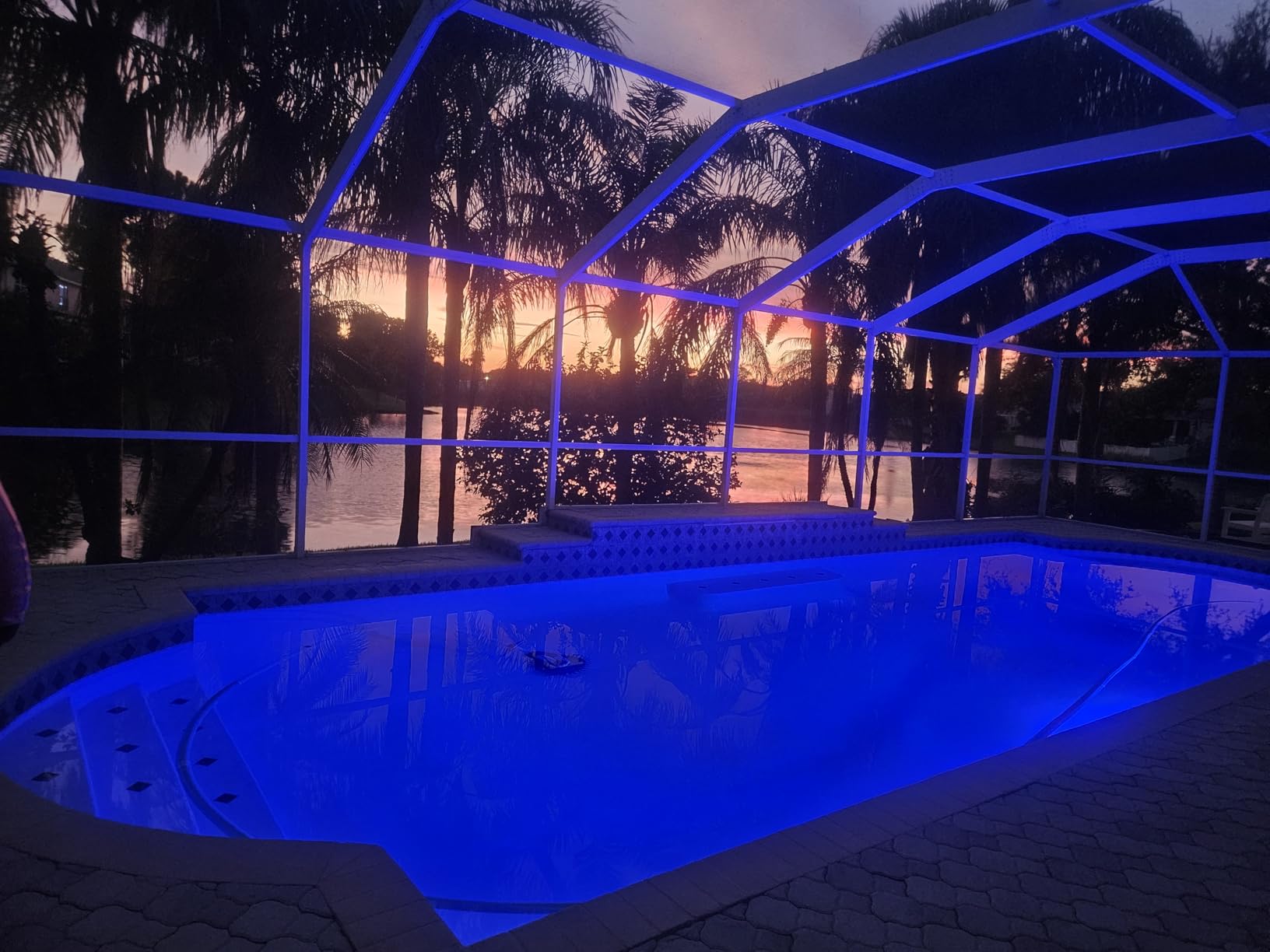 10 Inch Pool Light for Inground Pool, 12V AC LED Inground Pool Light, Wi-Fi Bluetooth APP & Controller & Remote Control Underwater Swimming Pool Lights Fixture, NOT INCLUDE Transformer, 100 Foot Cord customer photo 1