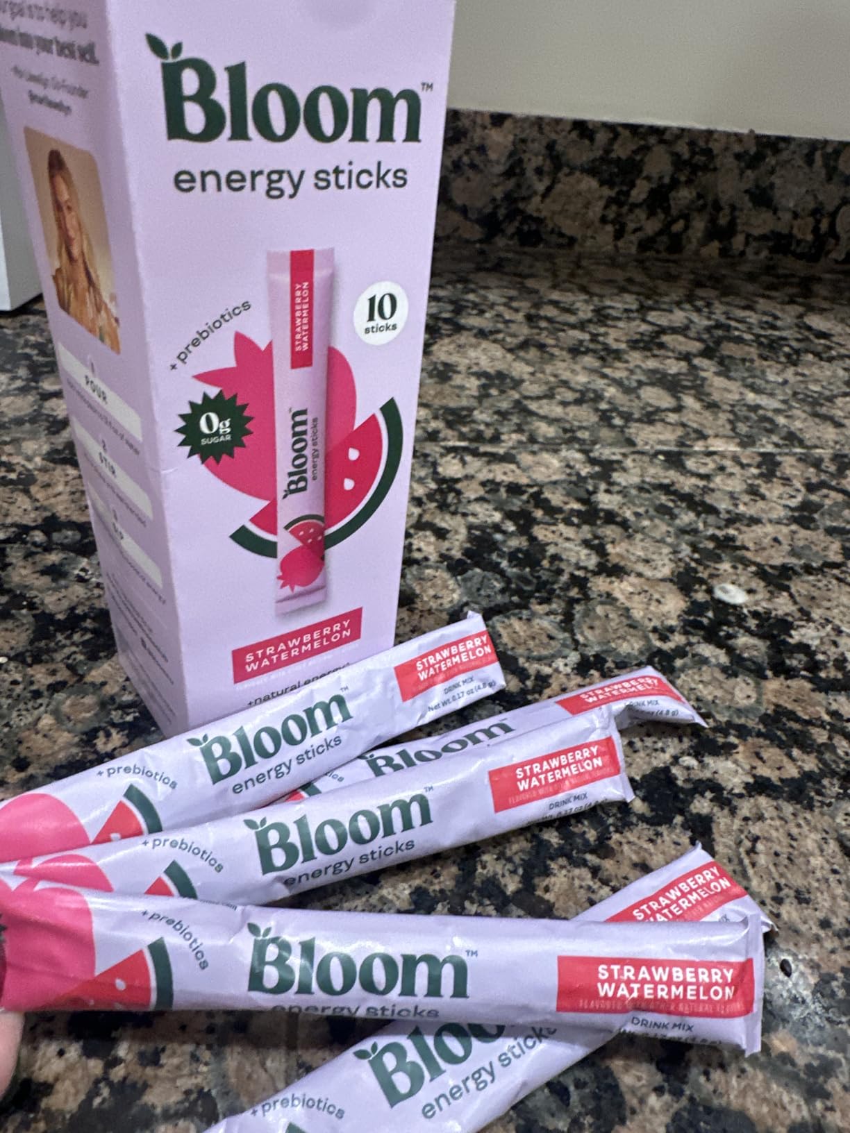 Bloom Nutrition Energy Drink Powder Packets, Sugar Free Energy Drink Mix with L-Theanine, B Vitamins & Natural Caffeine, On the Go Powder Sticks for Natural Energy, 10 Calories (10 Pouches (Pack of 1), Strawberry Watermelon) customer photo 1