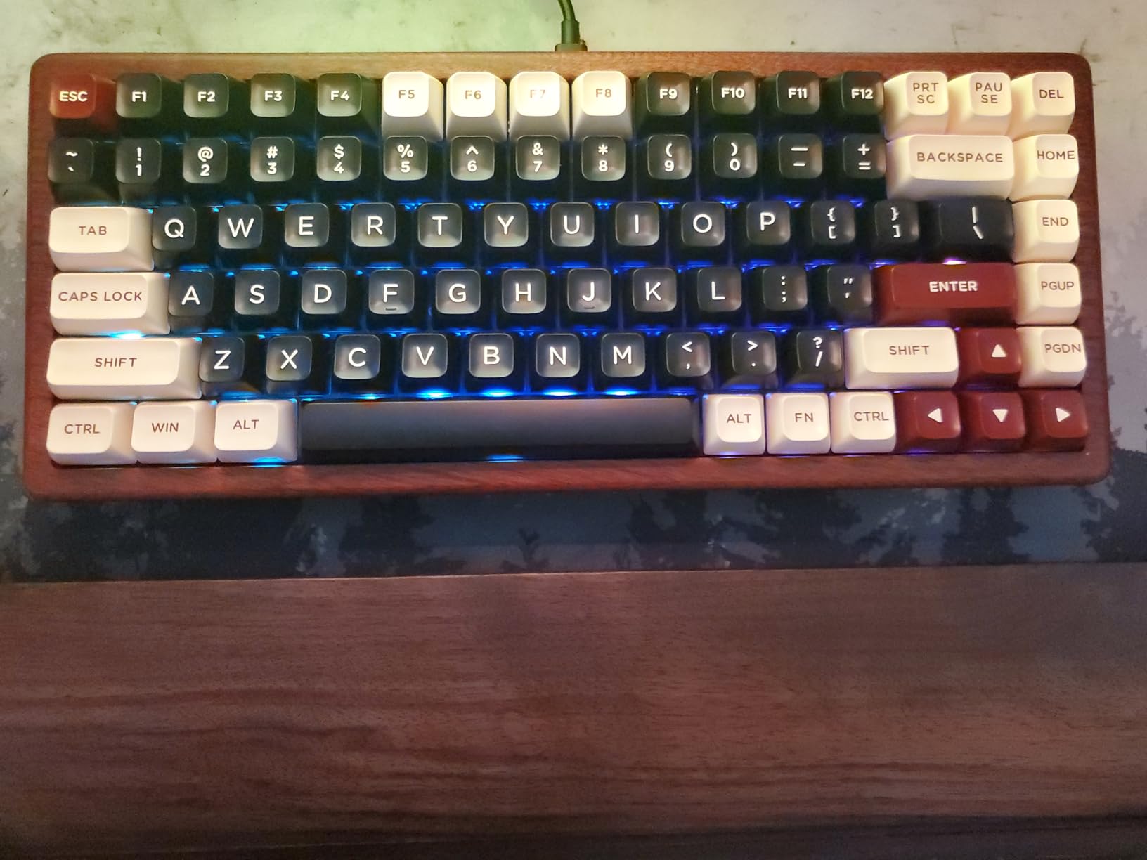 WK84 USB-C Wired Wooden Mechanical Keyboard, 75% Layout 84 Keys, RGB Backlit, Hot-Swappable Green Switches, QMK/VIA Programmable, for Gaming & Typing customer photo 2