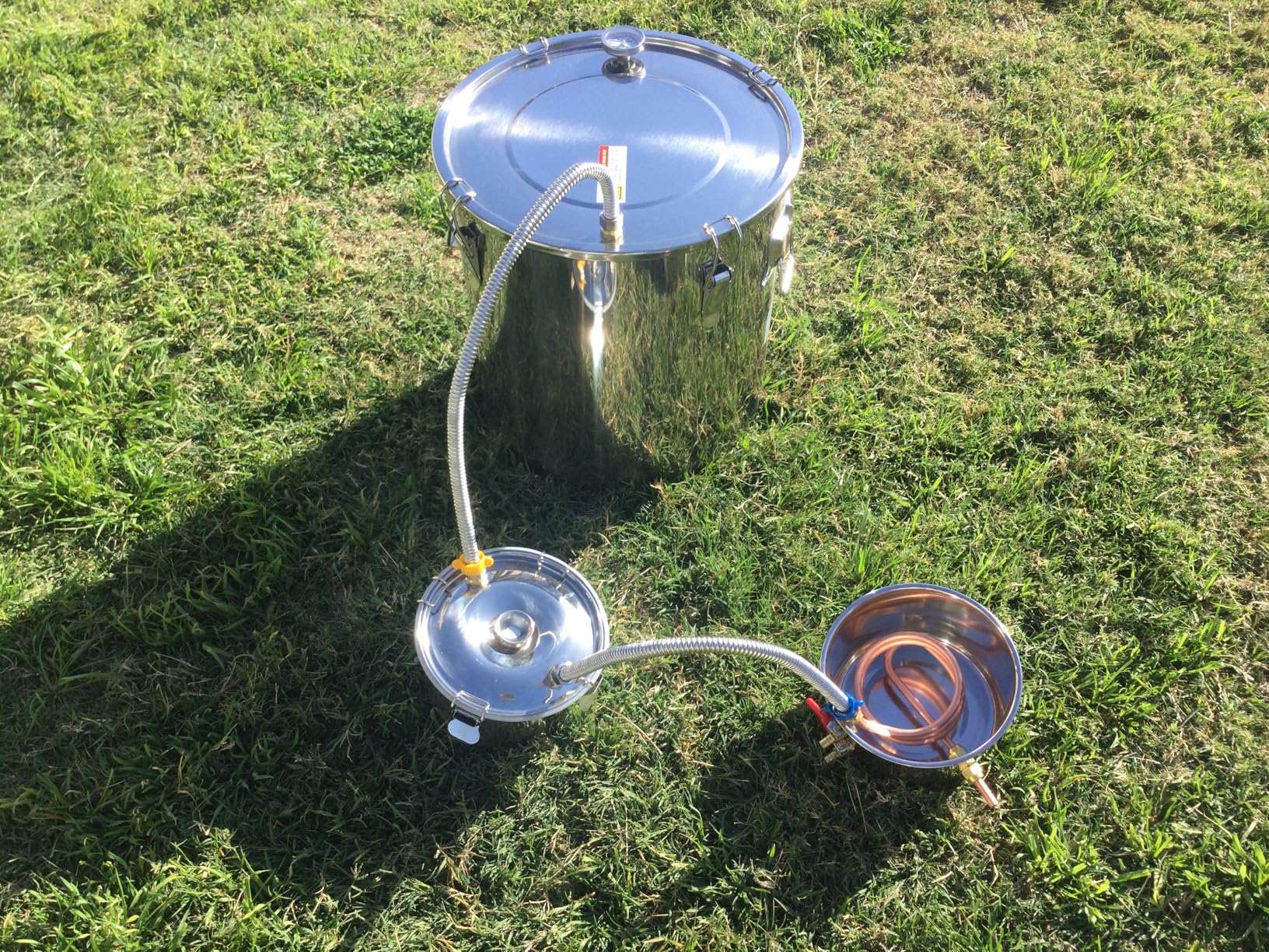 3 Pots 13.2Gal/50L Moonshine Still Kit Complete with Thumper and Condenser, Thermometer, Submersible Pump, Stainless Steel Alcohol Distiller Home Brewing Kit for DIY Whiskey Wine Brandy customer photo 1