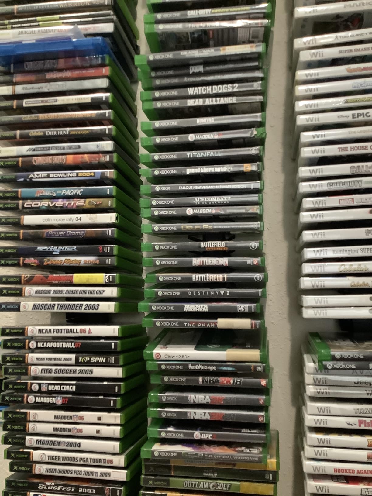 Funturbo Video Game Storage Wall Mount Game Case Holder, Metal Wall Mounted Media Storage Shelves for PS, Xbox, Switch Game Organizer (4-Pack) customer photo 2