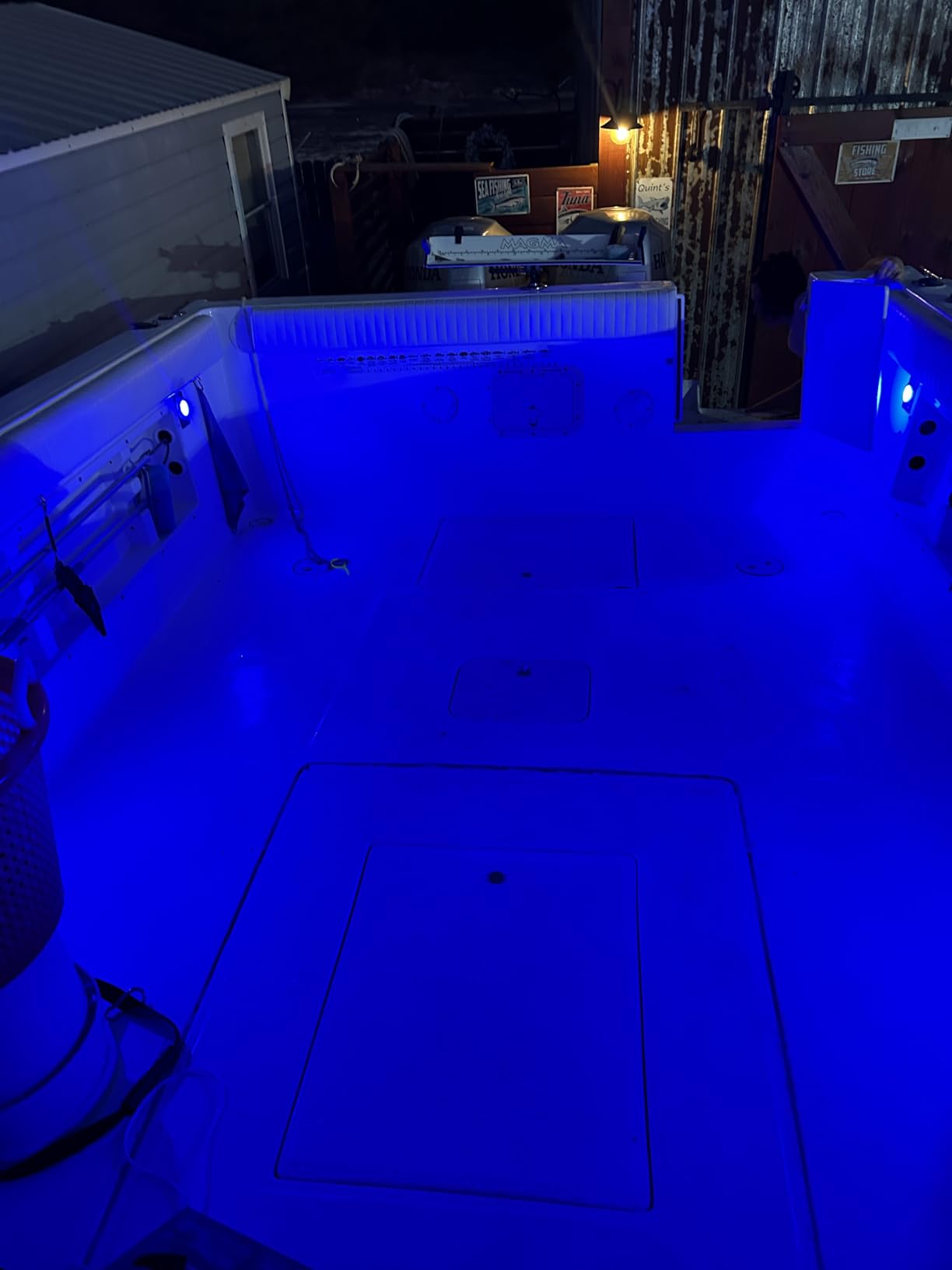 Boat Courtesy Lights, IP68 Waterproof Boat Interior Lights, Marine Navigation Stern Courtesy Night Fishing Lighting, Stainless Steel Marine LED Lighting for Pontoon Bass Sailboat(4PCS Blue) customer photo 2