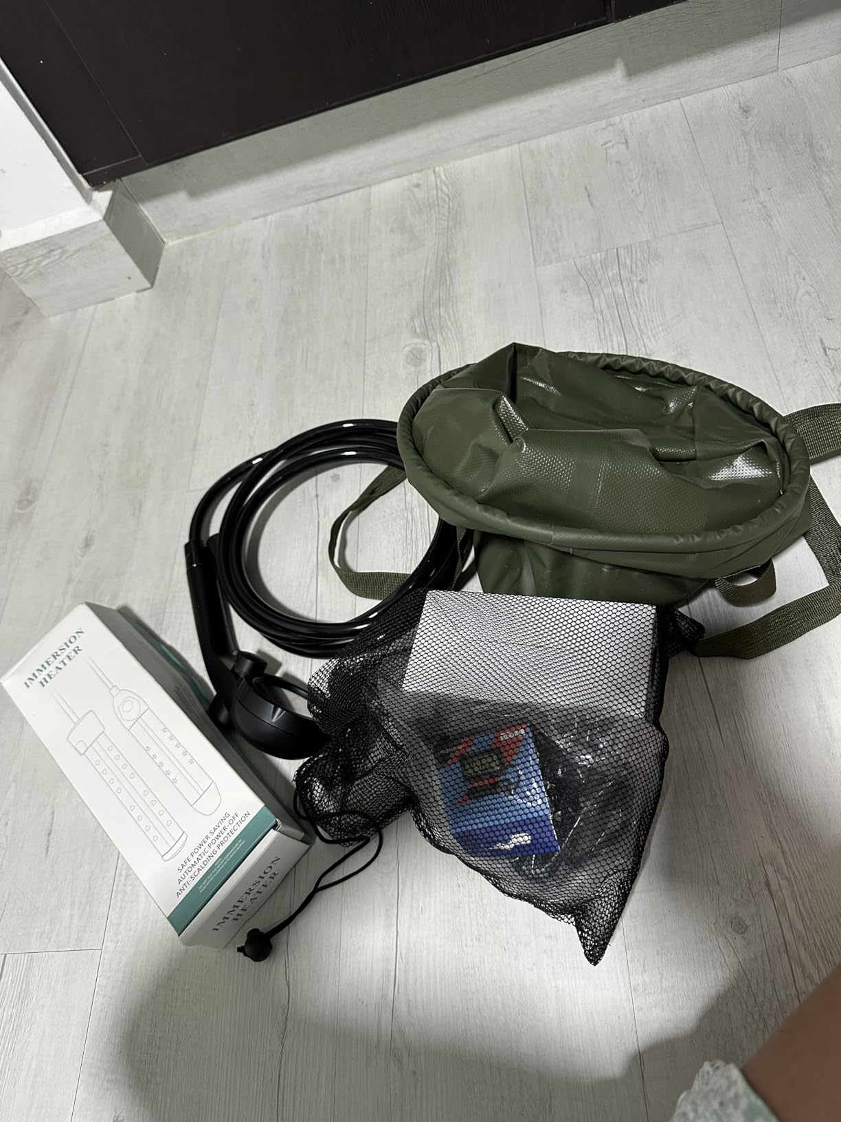 Portable Camping Shower, 6000mAh Rechargeable Shower Pump, Large Capacity Foldable Bucket, 6' 7