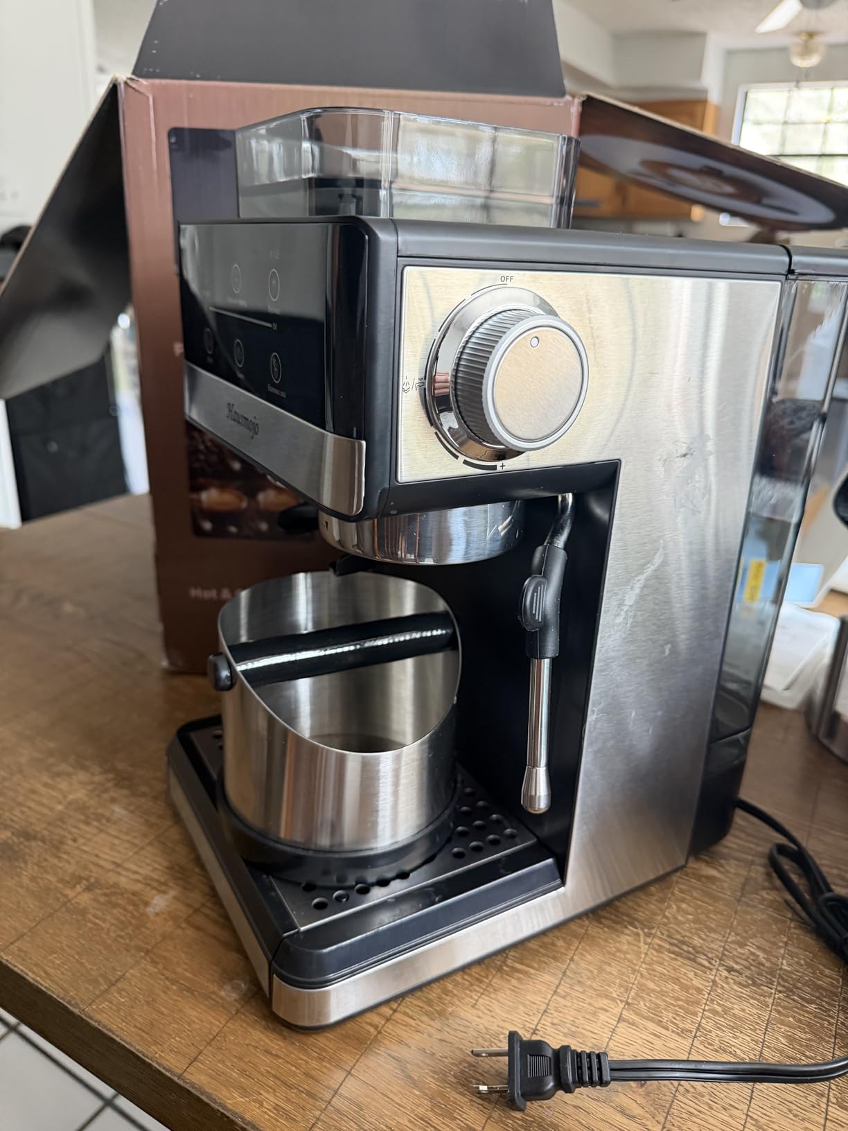 Espresso Machine with Grinder, 20Bar Expresso Coffee Machines with Milk Frother, Professional Compact Stainless Steel Coffee Maker for Espresso, Latte & Cappuccino, Perfect for Home Use customer photo 1