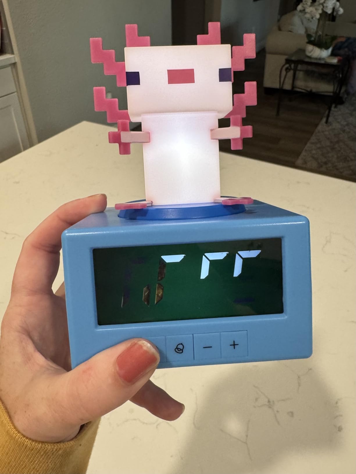 Paladone Minecraft Axolotl Digital Alarm Clock with Night Light - Officially Licensed Gaming Decor for Minecraft Fans customer photo 1