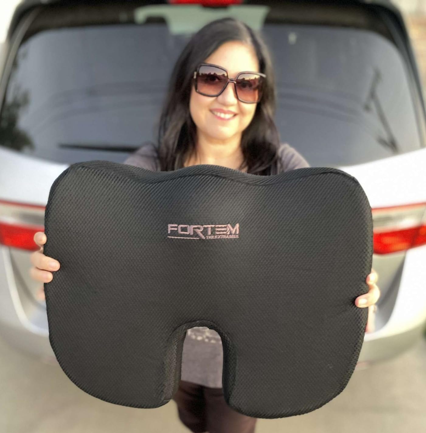 FORTEM Seat Cushion, Office Chair Cushion, Desk Chair Memory Foam, Sciatica Coccyx Tailbone Pain Relief, Pressure Relief, Sitting Pad, Gaming Sitting Pillow, Washable Cover, Non Slip customer photo 2