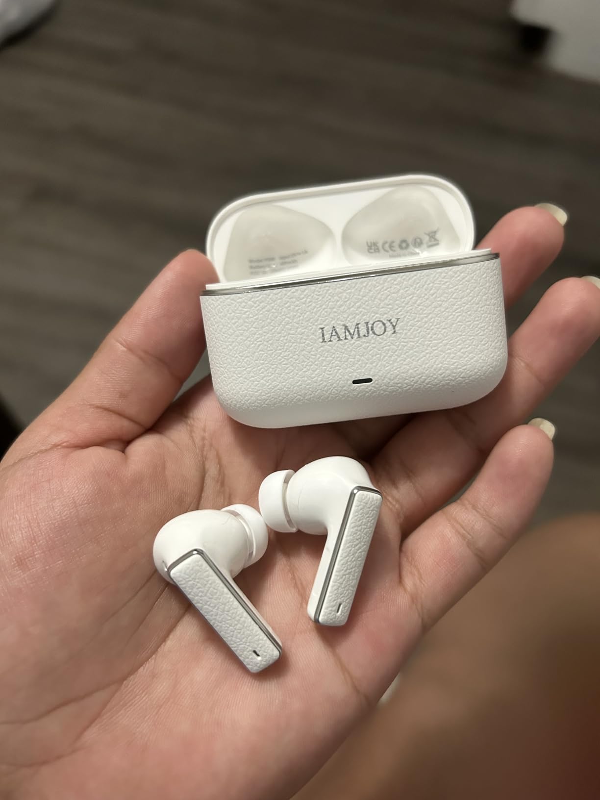 IAMJOY AI Translation Earbuds, 163 Language Two-Way Translator Device with Bluetooth and APP Built-in 6 Mics, 42dB Hybrid Noise Cancelling Language Translator Earbuds, Black customer photo 1