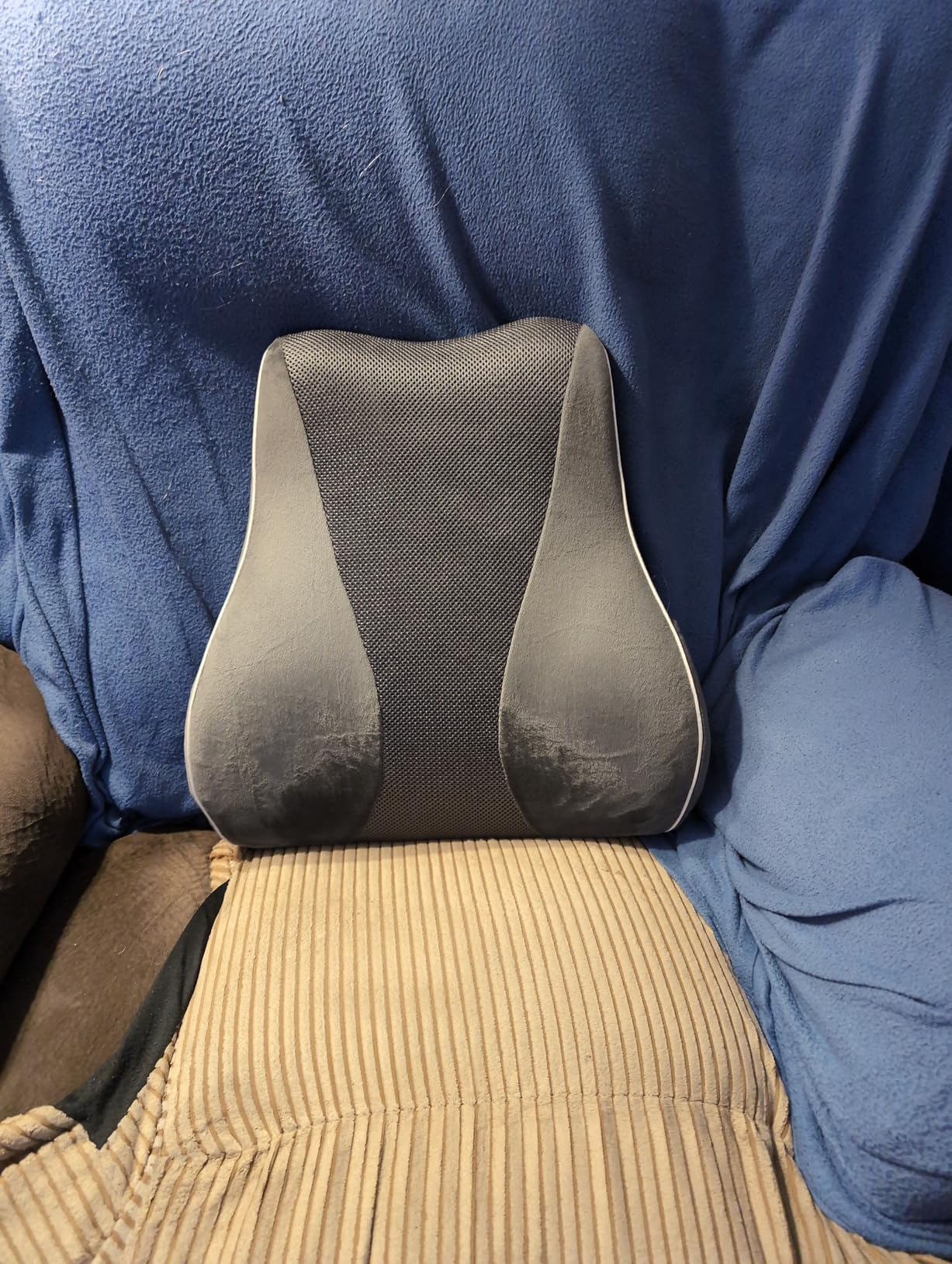 CloudBliss Ergonomic Lumbar Support Pillow - Memory Foam for Lower Back Pain Relief, Adjustable Straps & Mesh Cover for Office, Gaming, Car Seat & Home Essentials (Black) customer photo 2