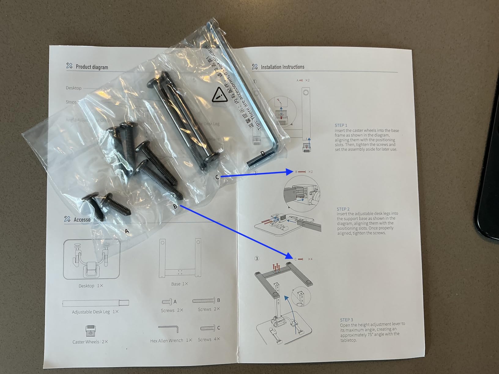 SAIJI Sturdy TV Tray Table with Wheels, Heavy Duty Metal TV Trays for Eating on Couch, Height & Angle Adjustable Desk for Bed, Sofa, Recliner, Portable Small Foldable Tables customer photo 2