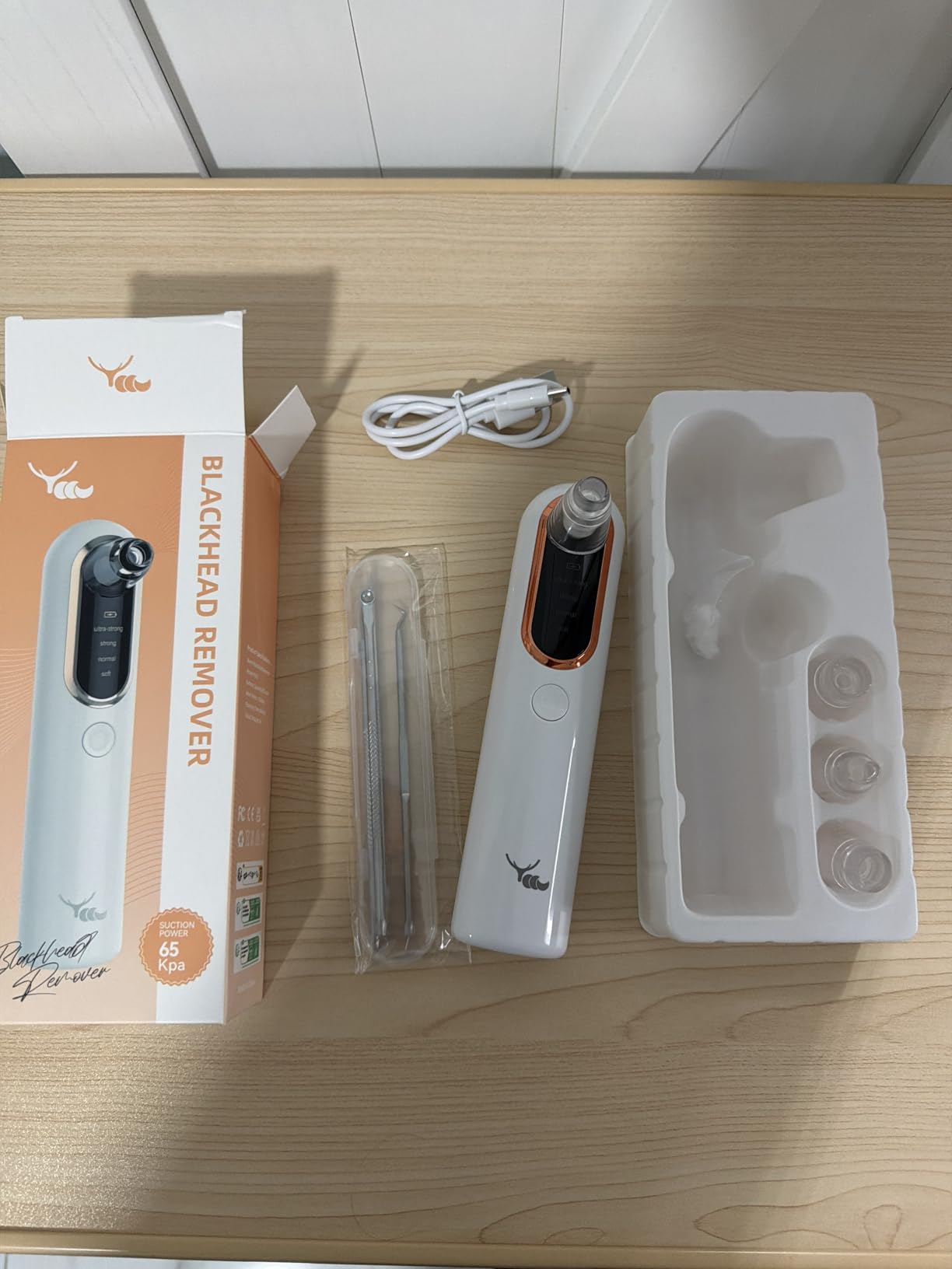 Yccu Blackhead Remover Vacuum Blackhead Vacuum Remover Pore Extractor Blackhead Remover Tool Black Head Remover for Face Blackhead Extractor Pore Cleaner Vacuum with USB Charge 4 Modes 5 Suction Heads customer photo 2