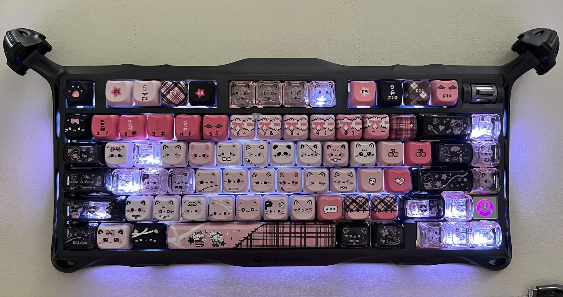 GravaStar Mercury K1 Pro Wireless Mechanical Gaming Keyboard, 75% Layout RGB Custom Keyboard, Aluminum Alloy Matte Black Frame with Phoenix-Inspired Keycaps, Hot-Swappable Linear Switches - CyberFlare customer photo 1